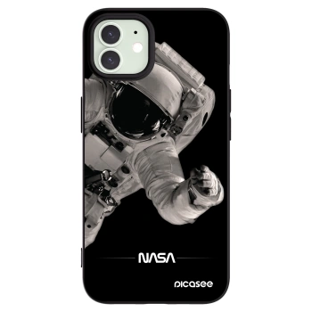 Picasee husă neagră din silicon pentru Apple iPhone 12 - Astronaut Big