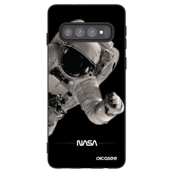 Picasee husă neagră din silicon pentru Samsung Galaxy S10 G973 - Astronaut Big