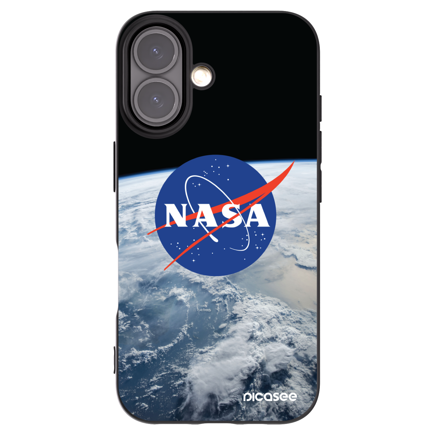 Picasee husă neagră din silicon pentru Apple iPhone 16 - Nasa Earth