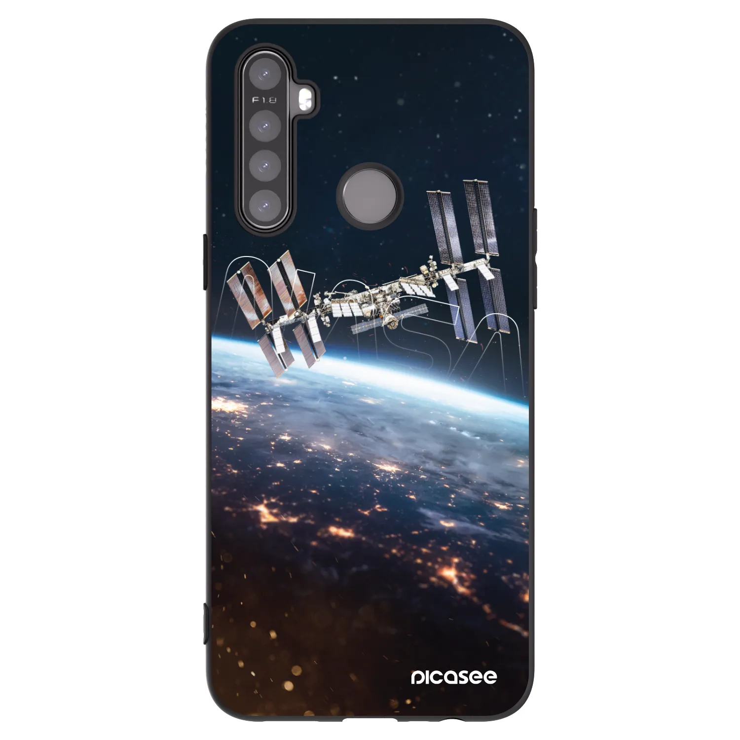 Picasee husă neagră din silicon pentru Realme 5 - Station