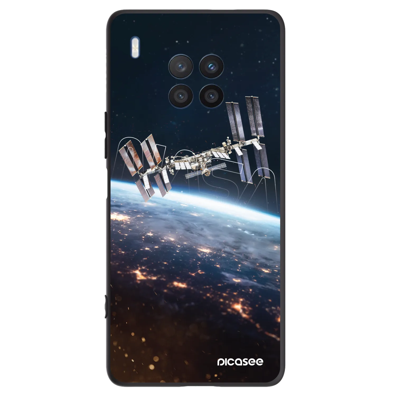 Picasee husă neagră din silicon pentru Honor 50 Lite - Station