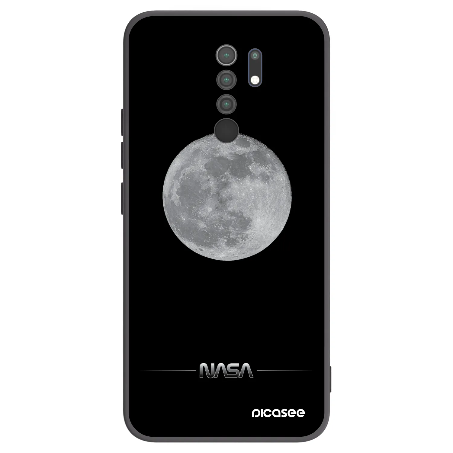 Picasee husă neagră din silicon pentru Xiaomi Redmi 9 - Moon Minimal