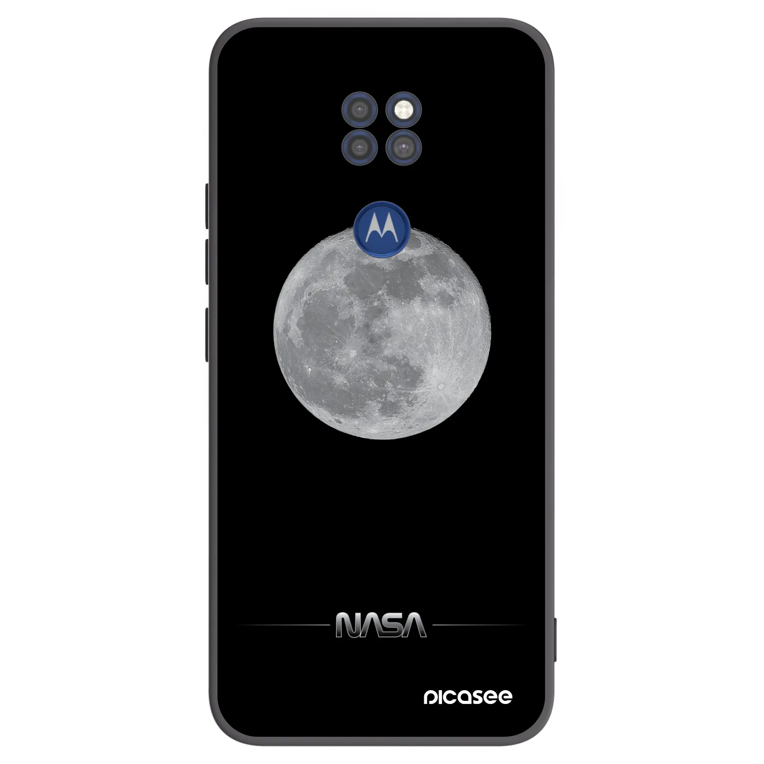 Picasee husă neagră din silicon pentru Motorola Moto G9 Play - Moon Minimal