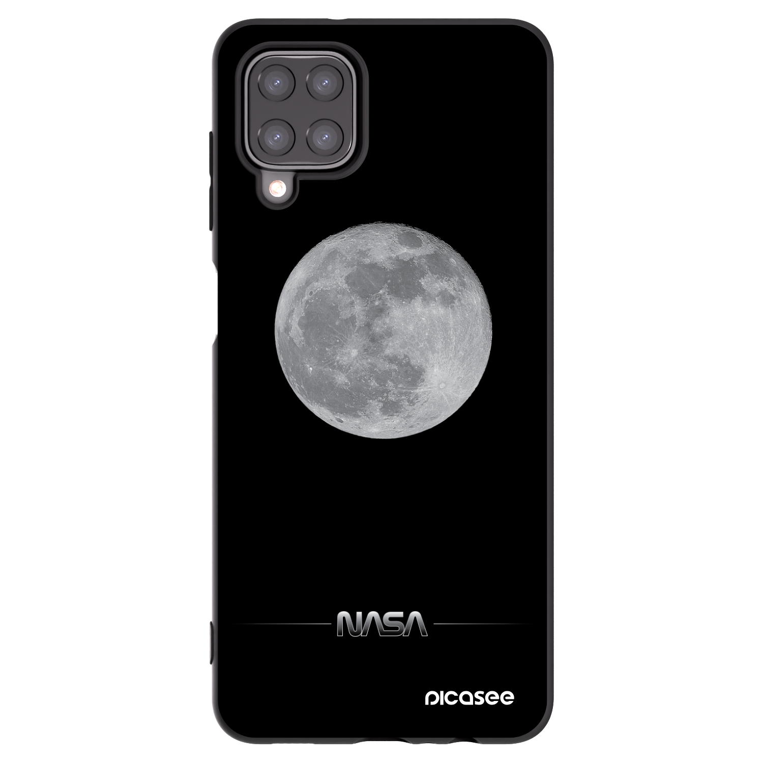 Picasee husă neagră din silicon pentru Samsung Galaxy A12 A125F - Moon Minimal