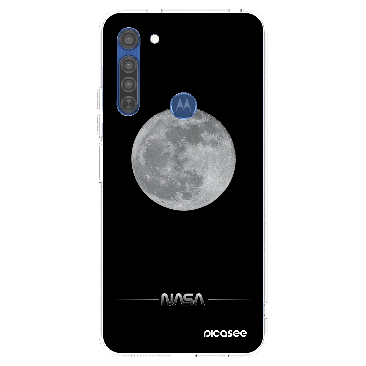 Picasee husă transparentă din silicon pentru Motorola Moto G8 - Moon Minimal