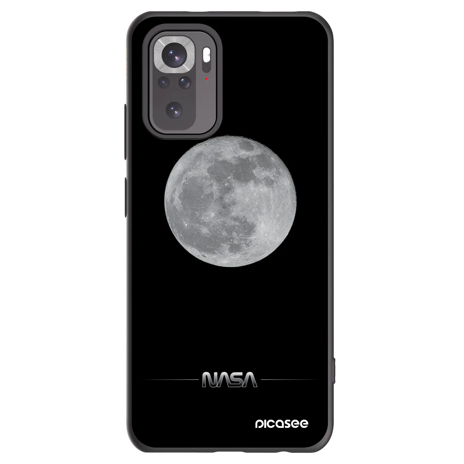 Picasee husă neagră din silicon pentru Xiaomi Redmi Note 10 - Moon Minimal