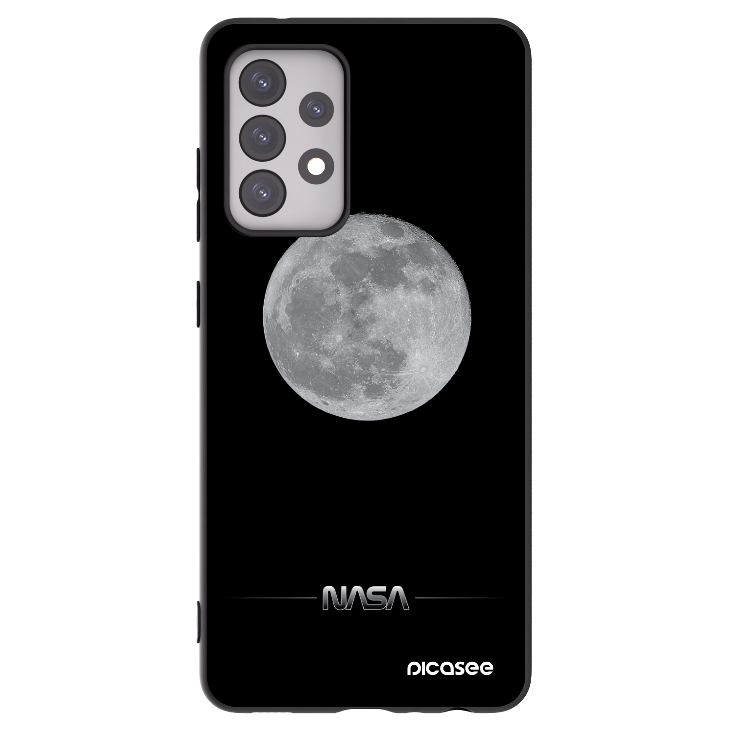 Picasee husă neagră din silicon pentru Samsung Galaxy A52 5G A525F - Moon Minimal