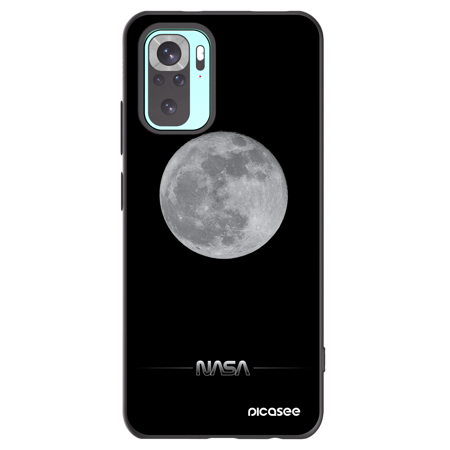 Picasee husă neagră din silicon pentru Xiaomi Redmi Note 10 Pro - Moon Minimal