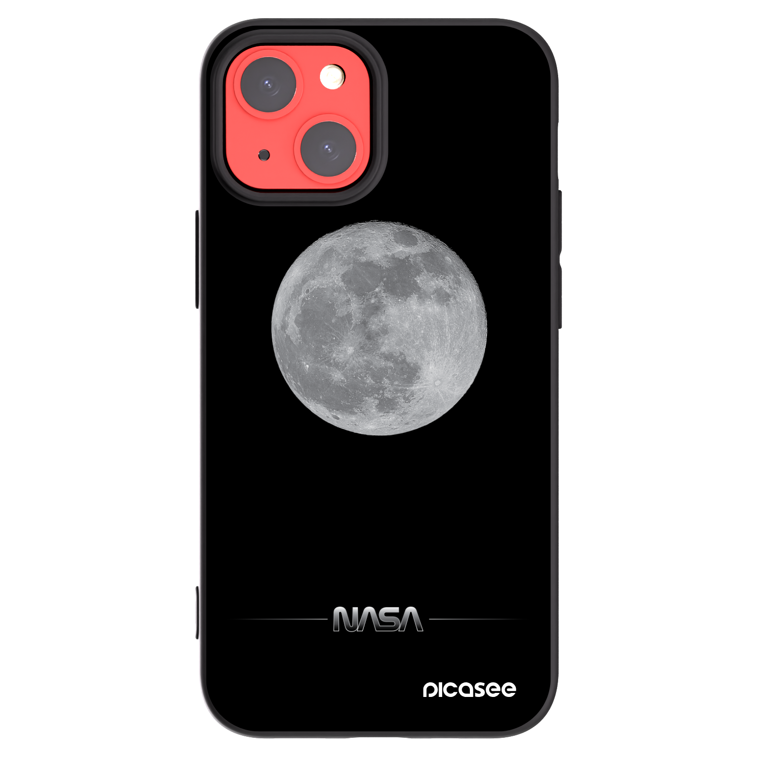 Picasee husă neagră din silicon pentru Apple iPhone 13 mini - Moon Minimal