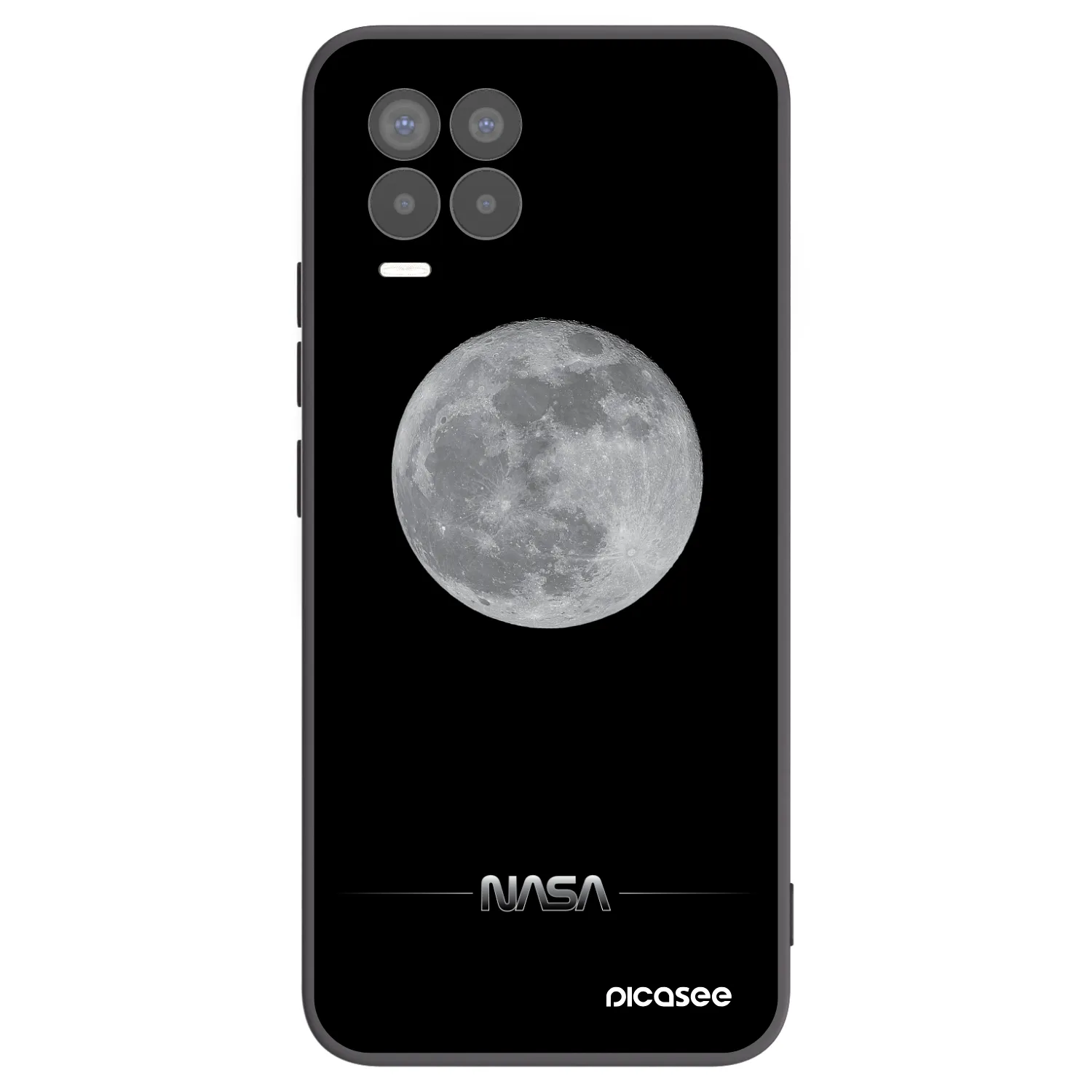 Picasee husă neagră din silicon pentru Realme 8 4G - Moon Minimal