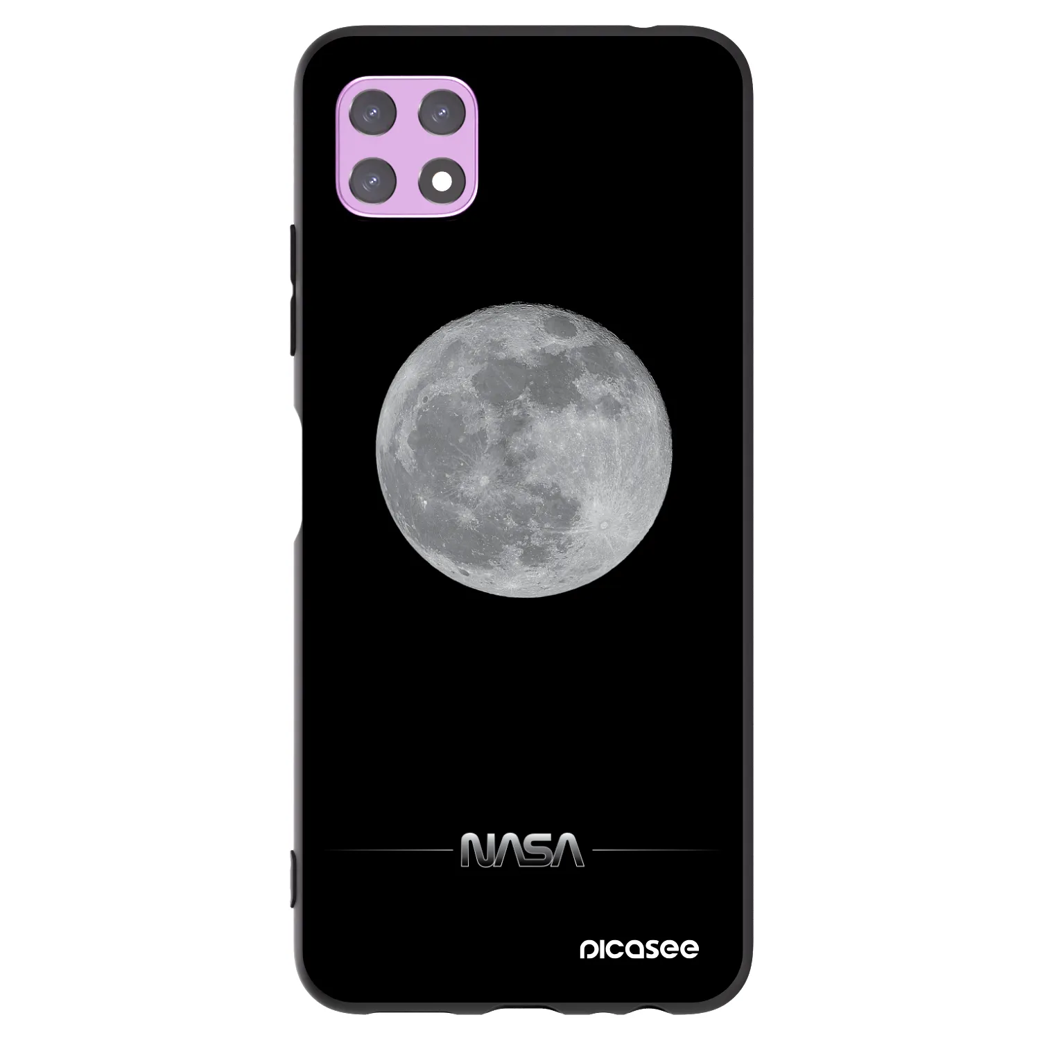 Picasee husă neagră din silicon pentru Samsung Galaxy A22 A226B 5G - Moon Minimal