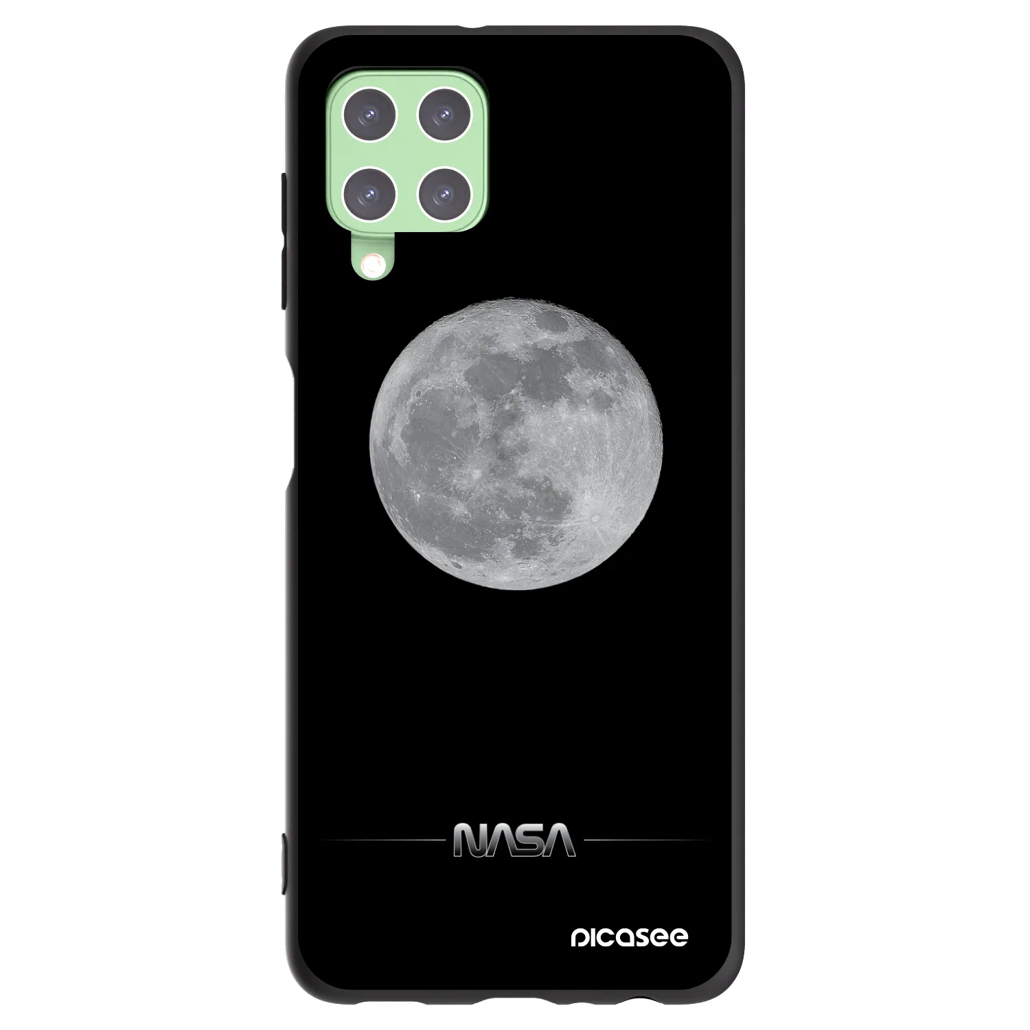 Picasee husă neagră din silicon pentru Samsung Galaxy A22 A225F 4G - Moon Minimal