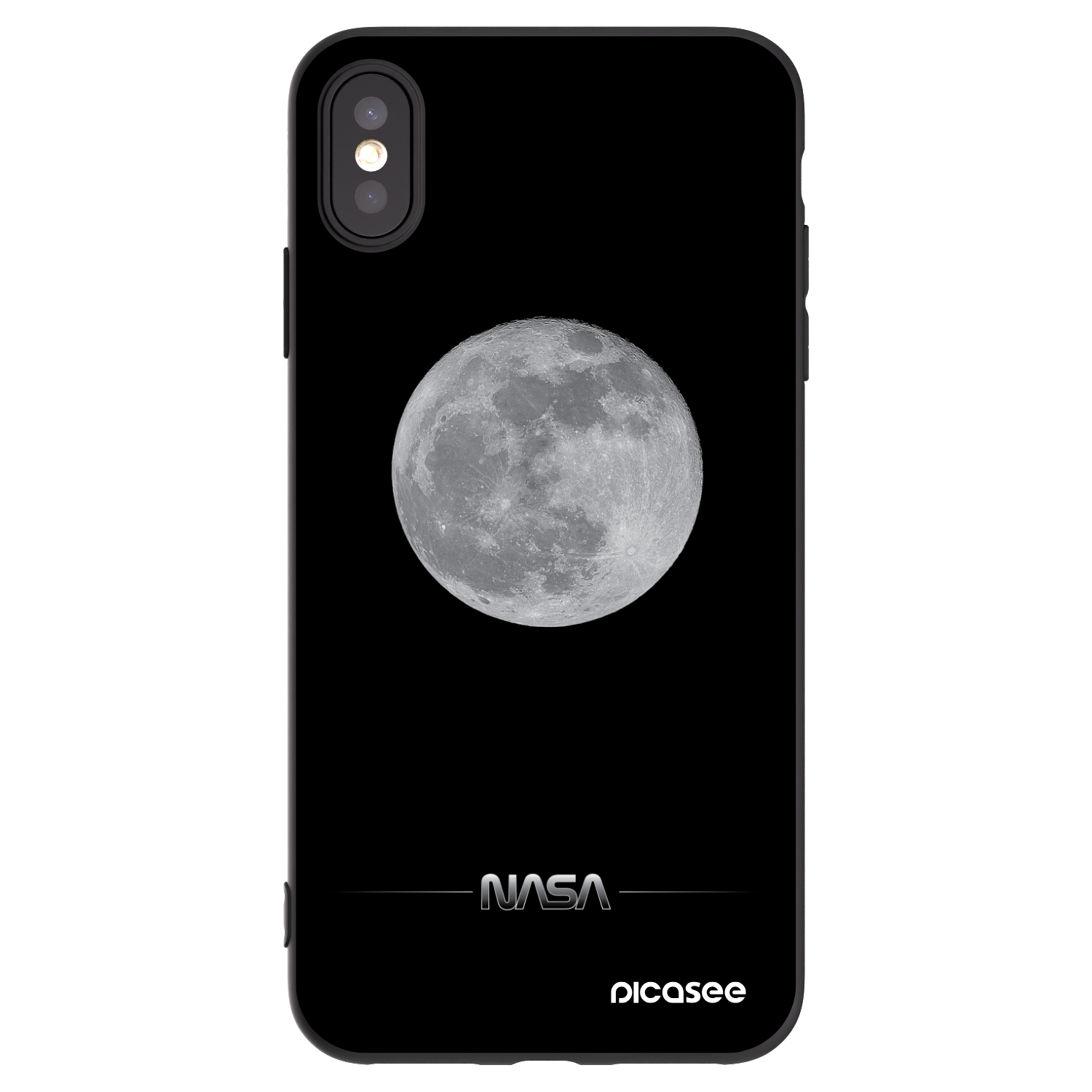 Picasee husă neagră din silicon pentru Apple iPhone XS Max - Moon Minimal