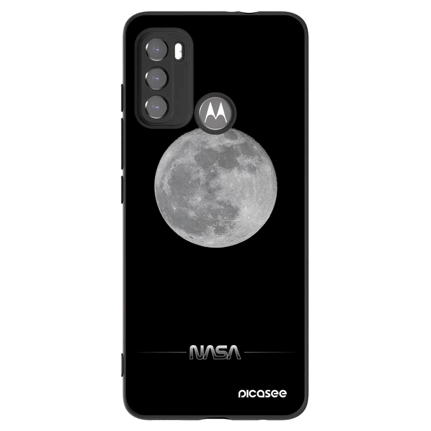 Picasee husă neagră din silicon pentru Motorola Moto G60 - Moon Minimal