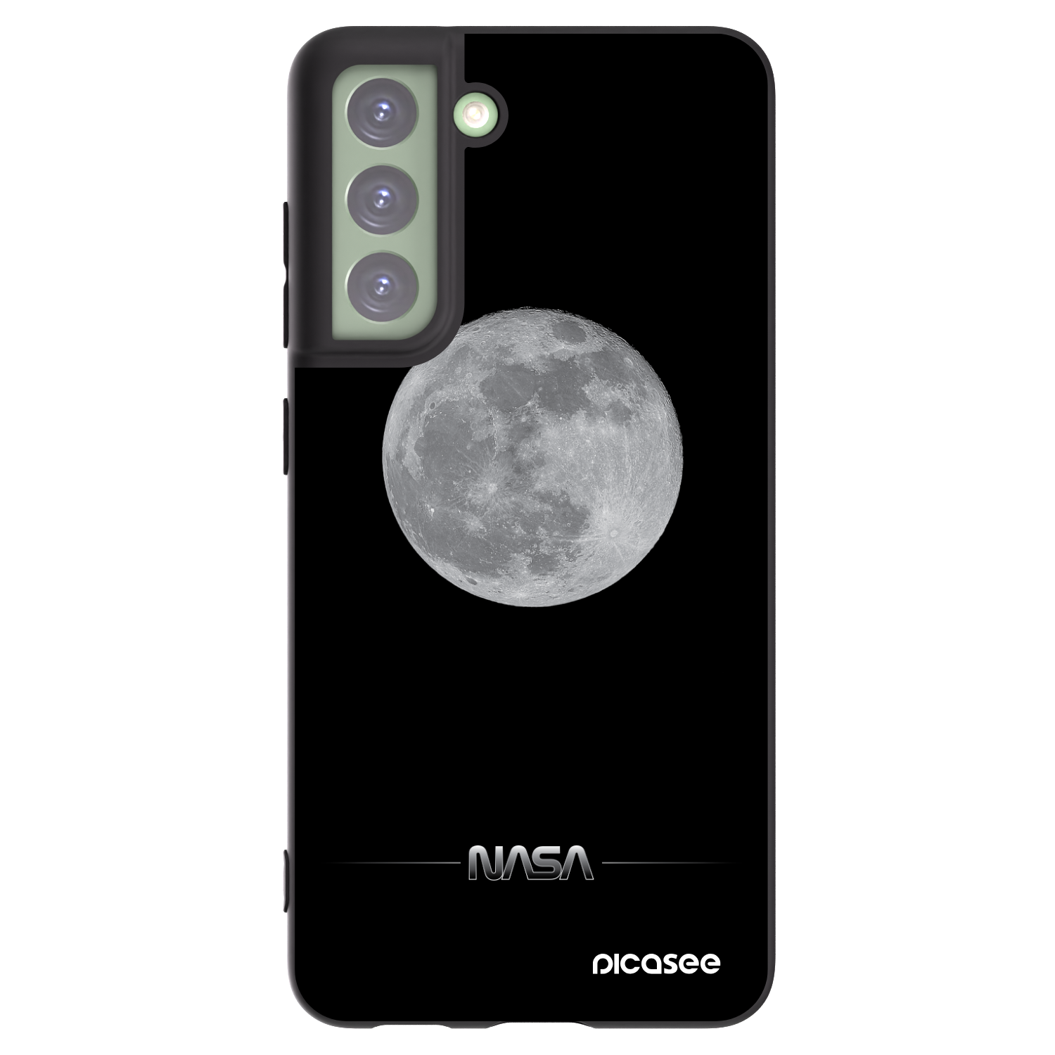 Picasee husă neagră din silicon pentru Samsung Galaxy S21 FE 5G - Moon Minimal