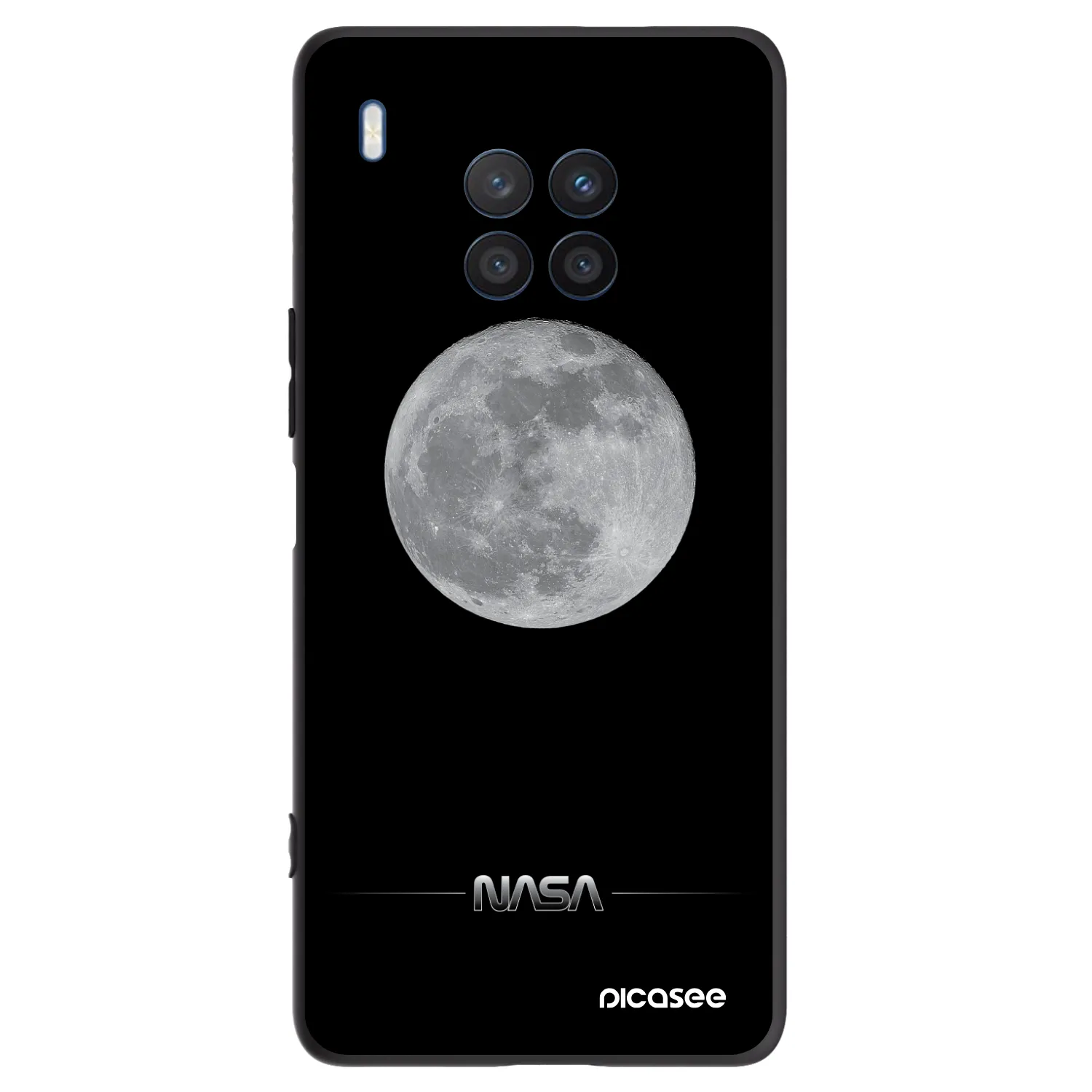 Picasee husă neagră din silicon pentru Honor 50 Lite - Moon Minimal