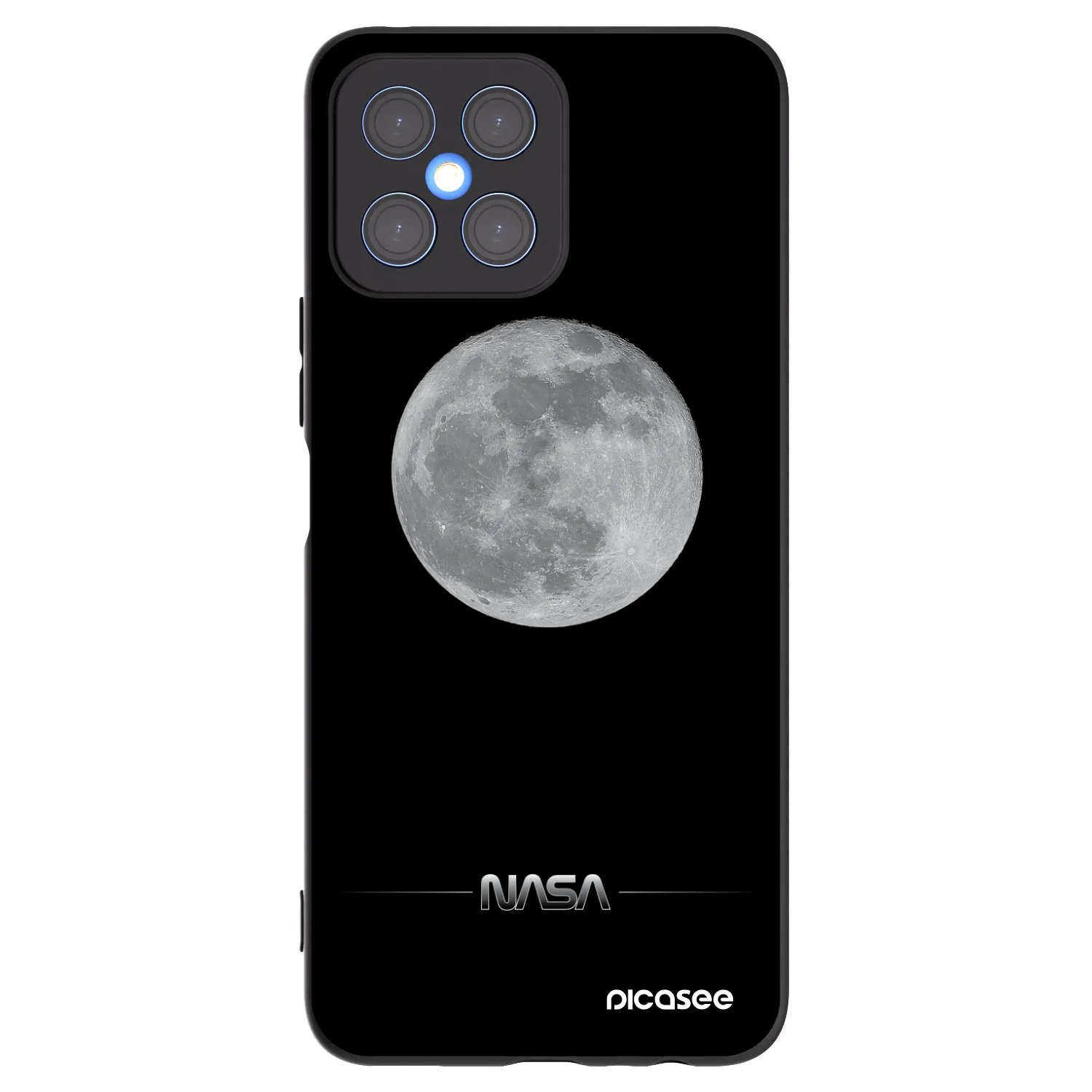 Picasee husă neagră din silicon pentru Honor X8 4G - Moon Minimal
