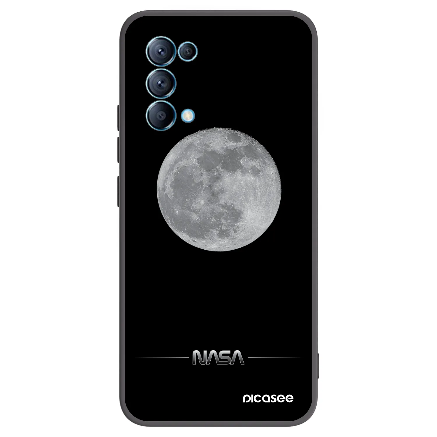 Picasee husă neagră din silicon pentru OPPO Reno 5 5G - Moon Minimal
