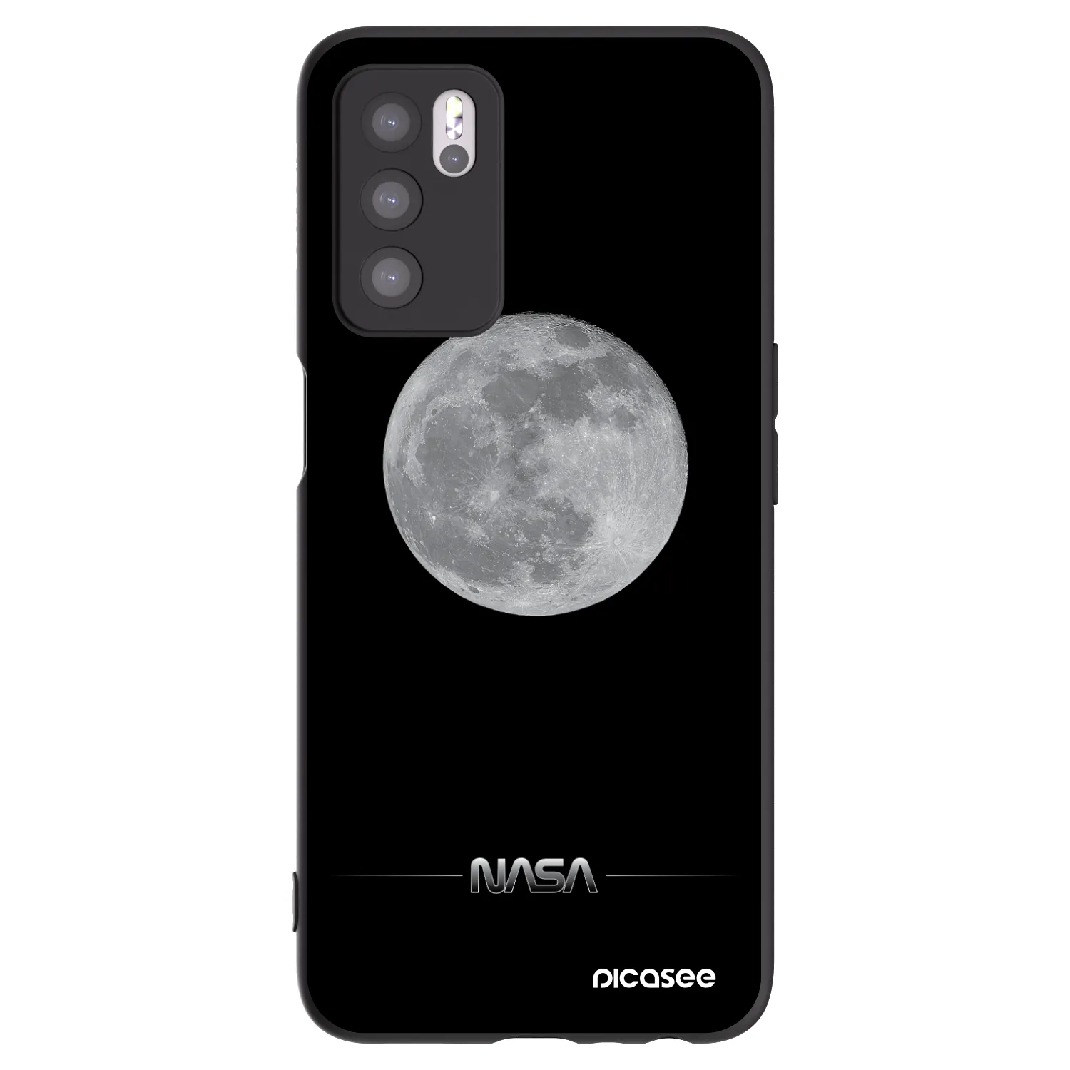 Picasee husă neagră din silicon pentru OPPO A16 - Moon Minimal