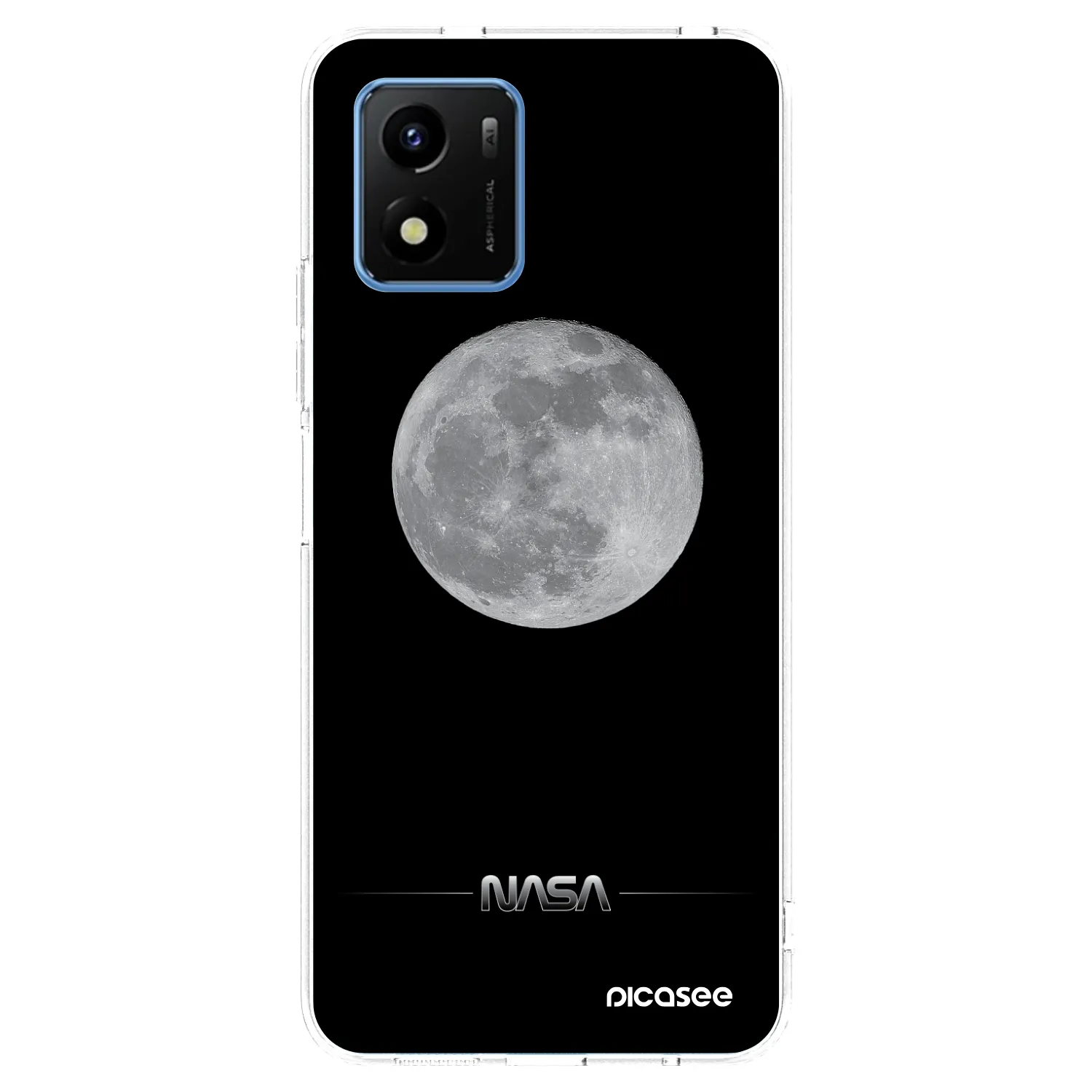 Picasee husă transparentă din silicon pentru Vivo Y01 - Moon Minimal