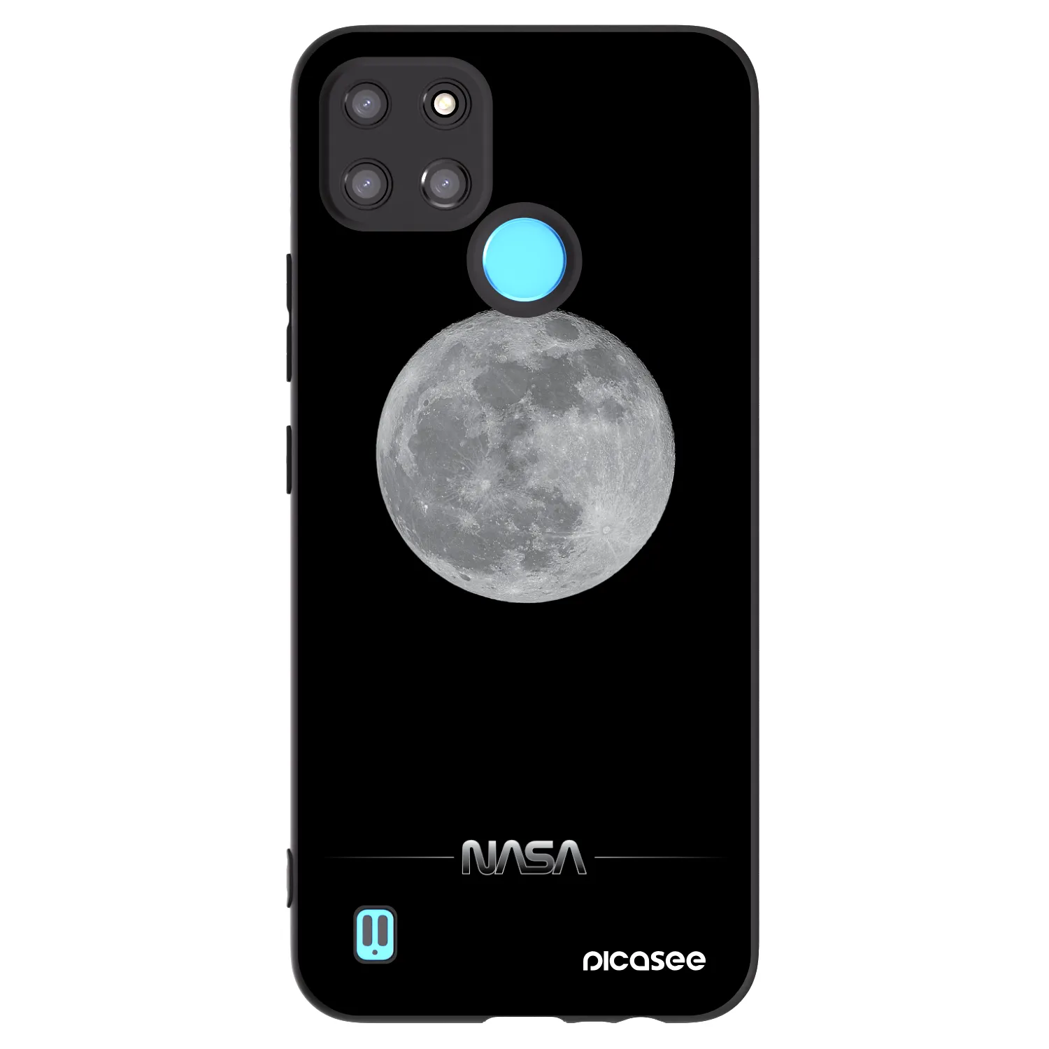Picasee husă neagră din silicon pentru Realme C21Y - Moon Minimal