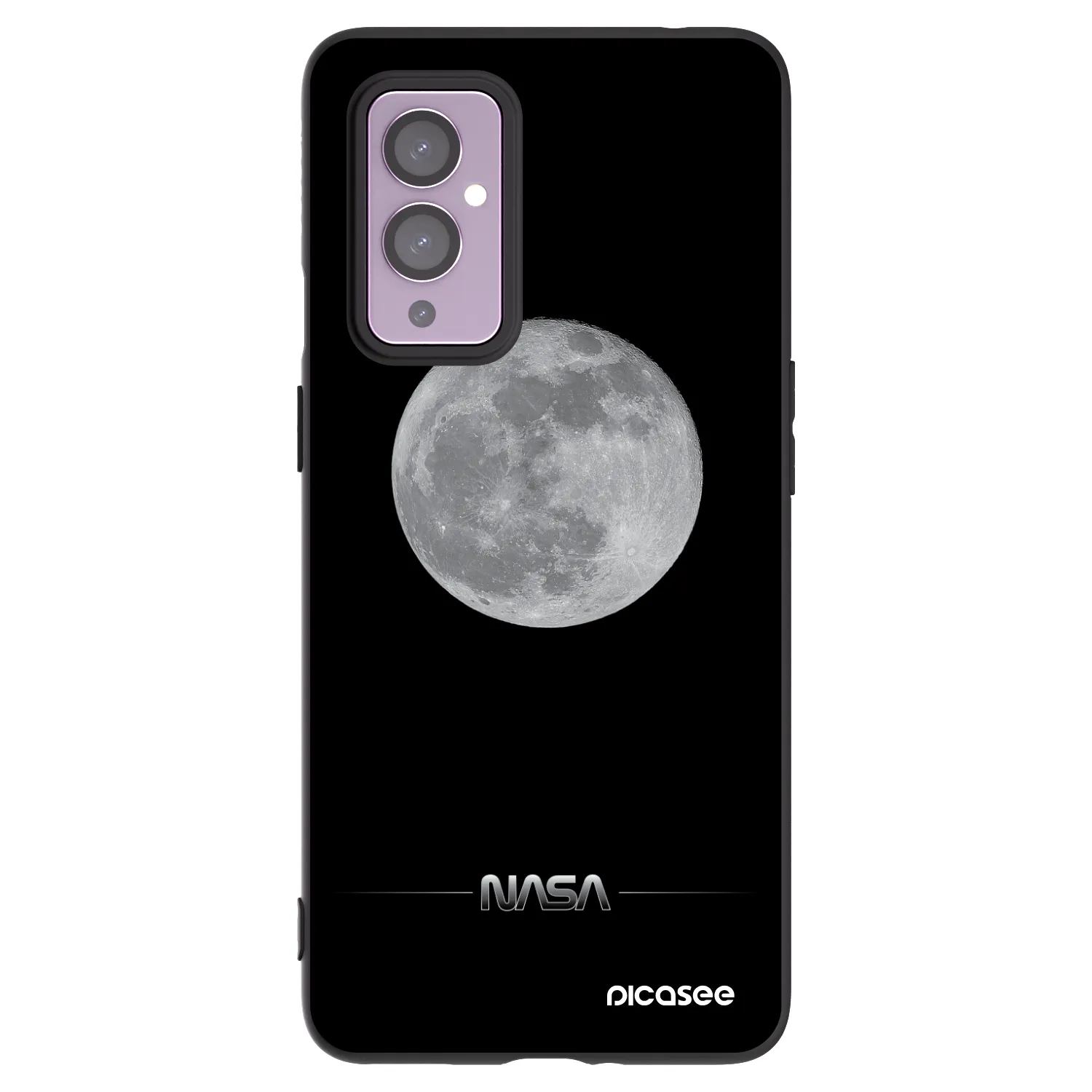 Picasee husă neagră din silicon pentru OnePlus 9 - Moon Minimal