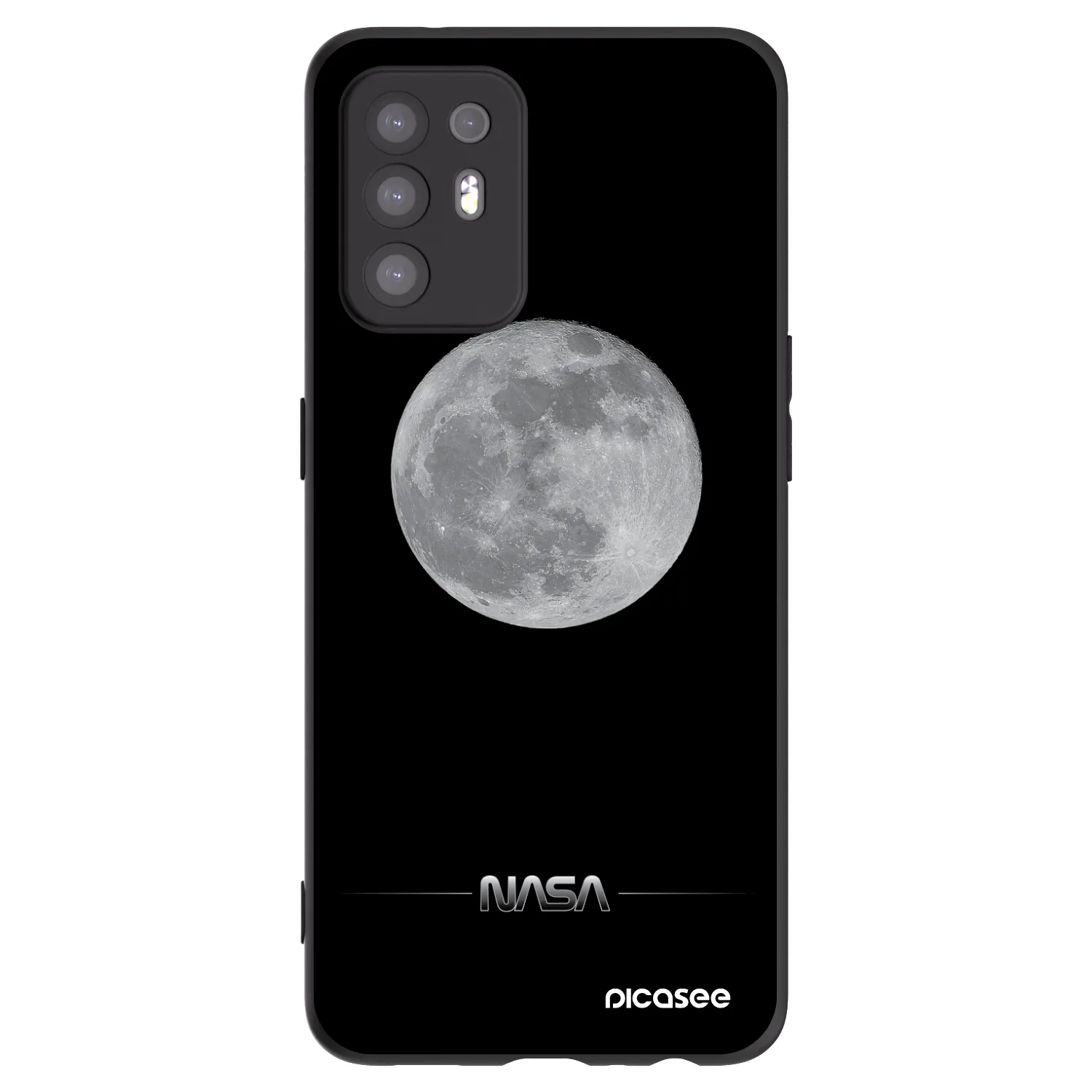 Picasee husă neagră din silicon pentru OPPO A94 5G - Moon Minimal