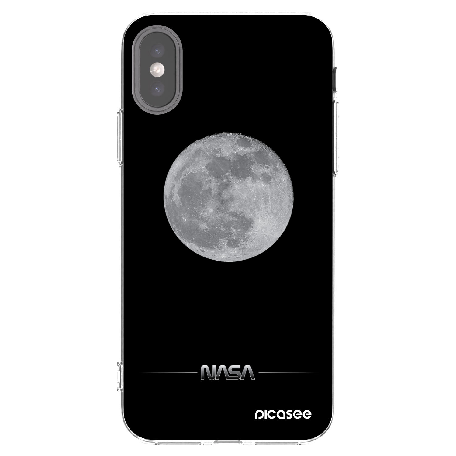 Picasee husă transparentă din silicon pentru Apple iPhone X/XS - Moon Minimal