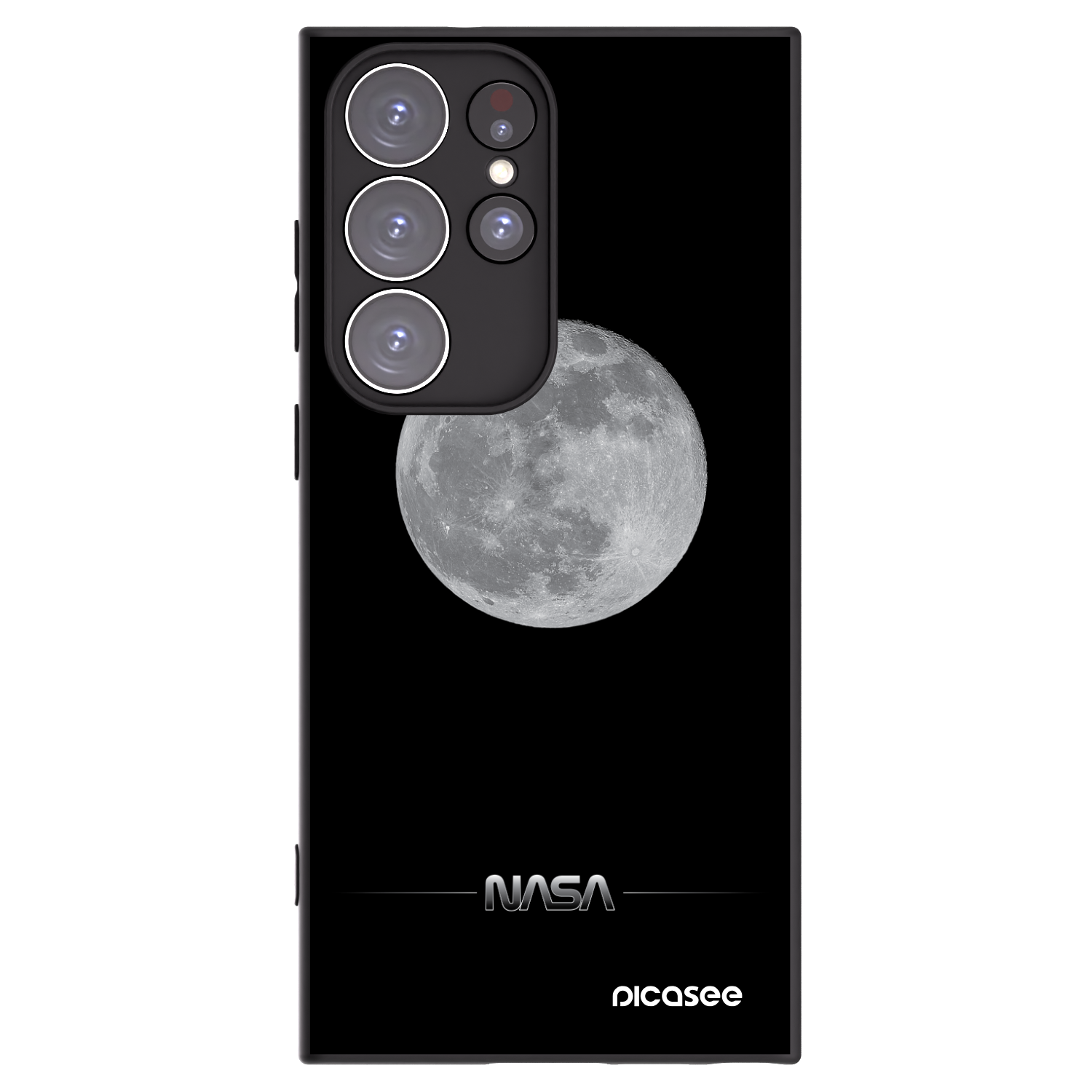 Picasee husă neagră din silicon pentru Samsung Galaxy S23 Ultra 5G - Moon Minimal
