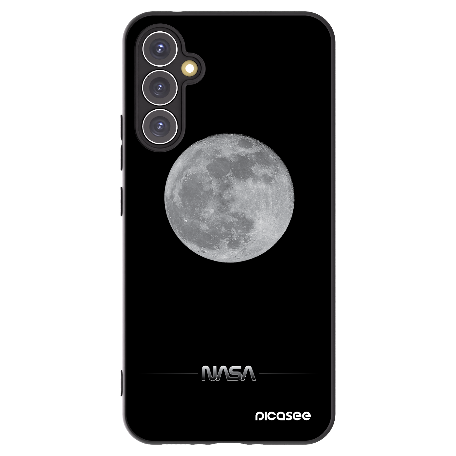 Picasee husă neagră din silicon pentru Samsung Galaxy A34 5G A346B - Moon Minimal