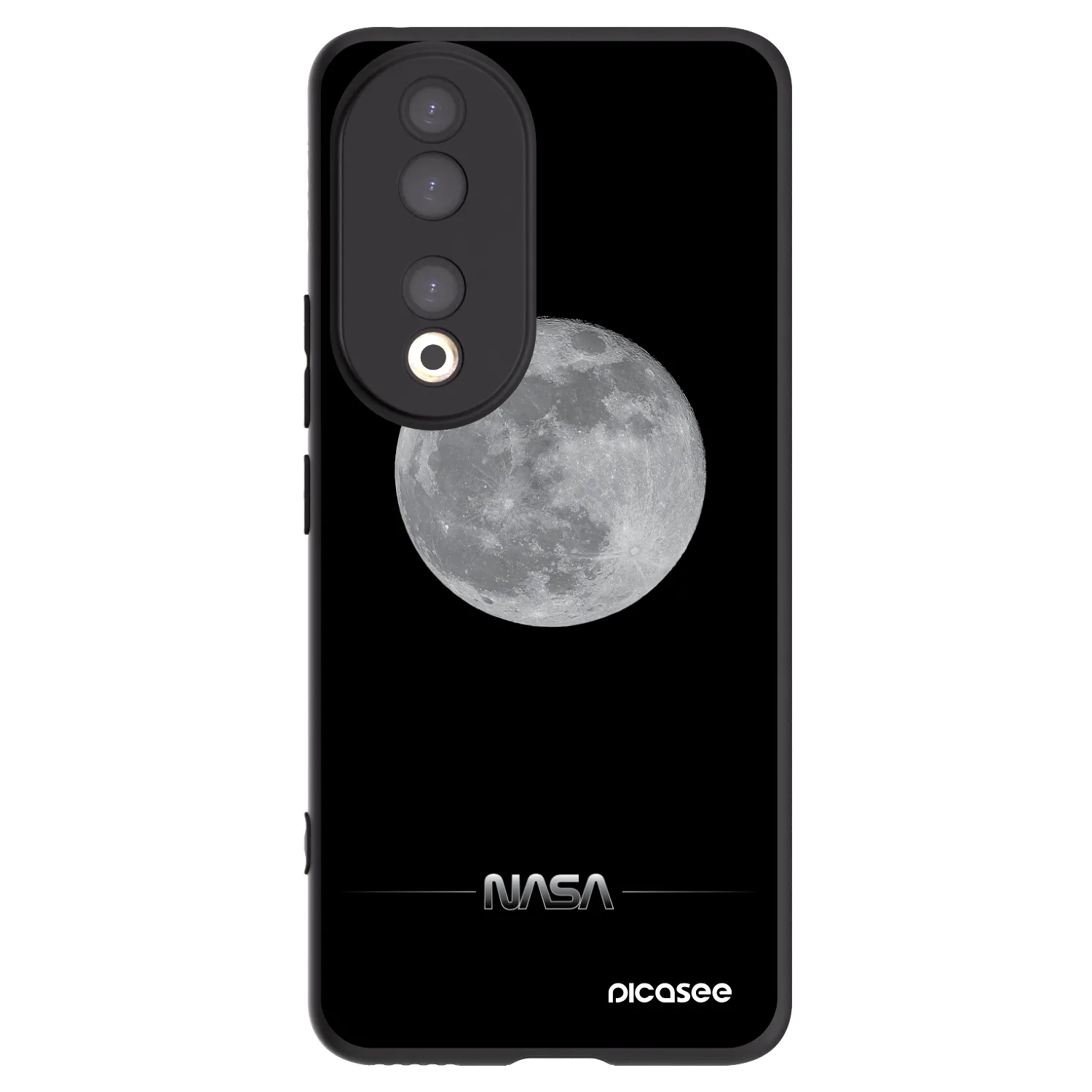 Picasee husă neagră din silicon pentru Honor 90 5G - Moon Minimal