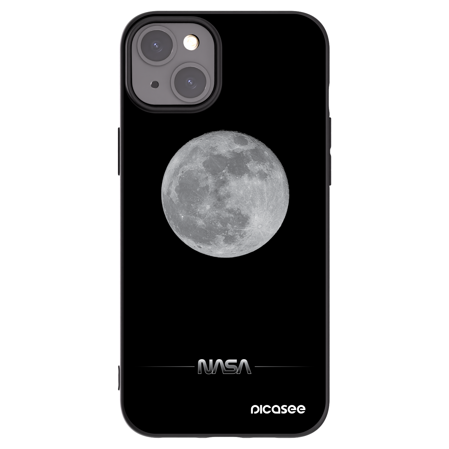 Picasee husă neagră din silicon pentru Apple iPhone 15 Plus - Moon Minimal
