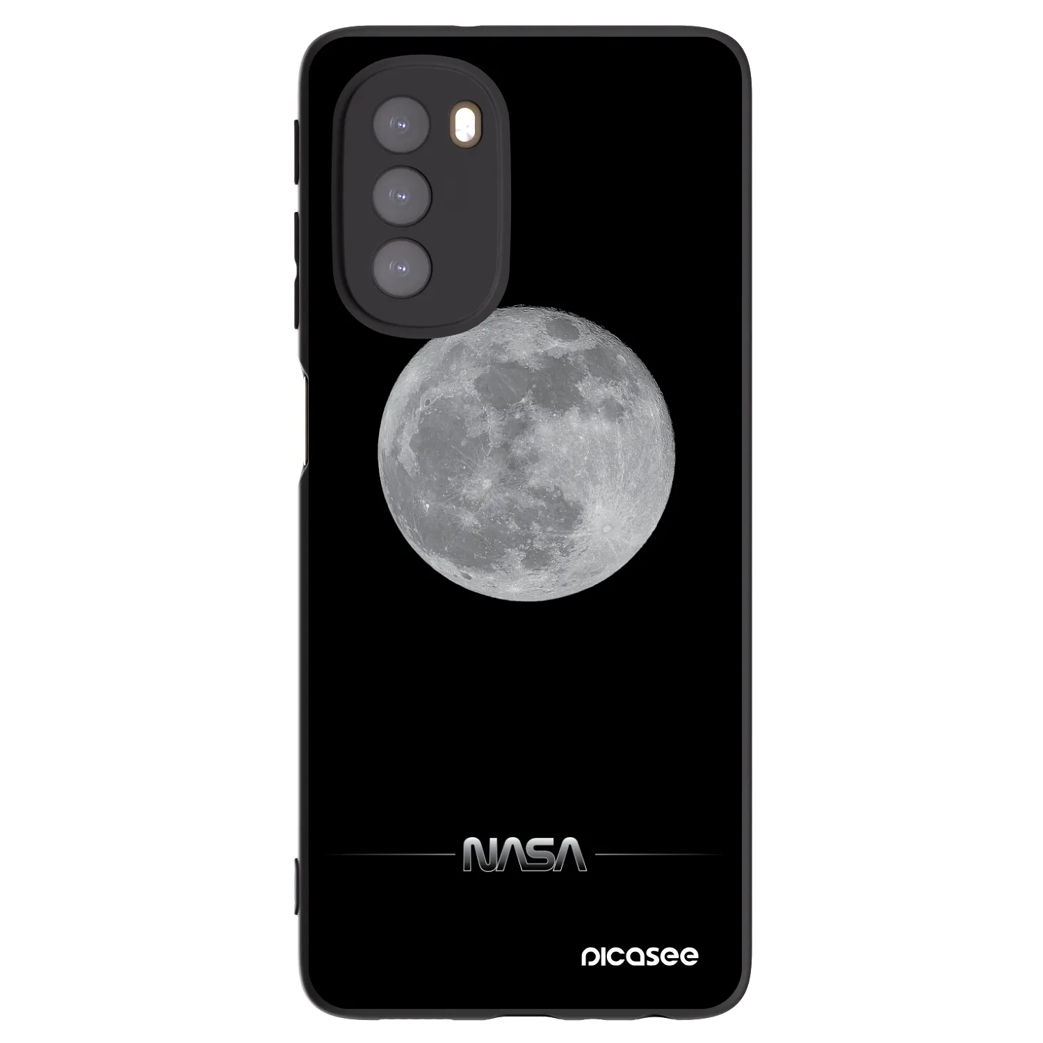 Picasee husă neagră din silicon pentru Motorola Moto G51 - Moon Minimal