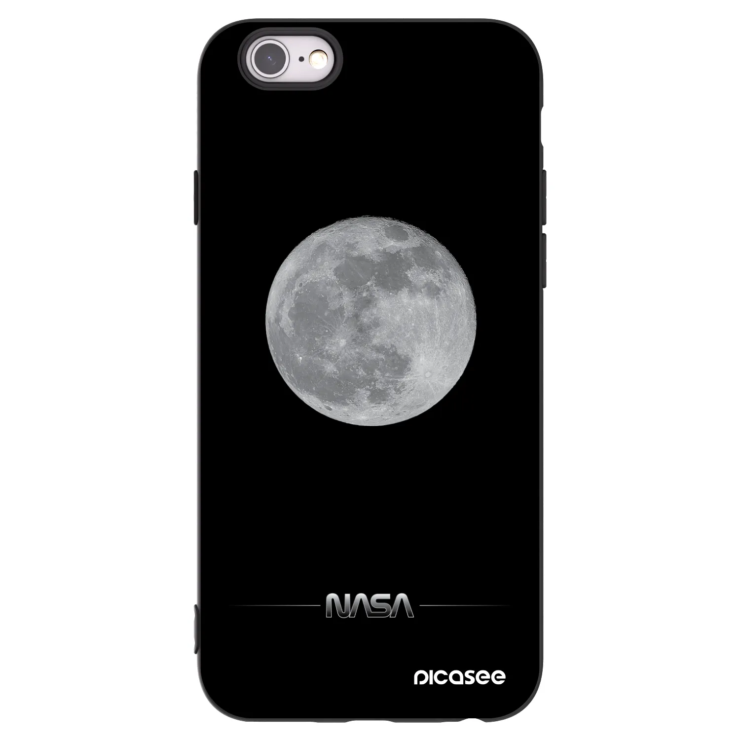 Picasee husă neagră din silicon pentru Apple iPhone 6/6S - Moon Minimal