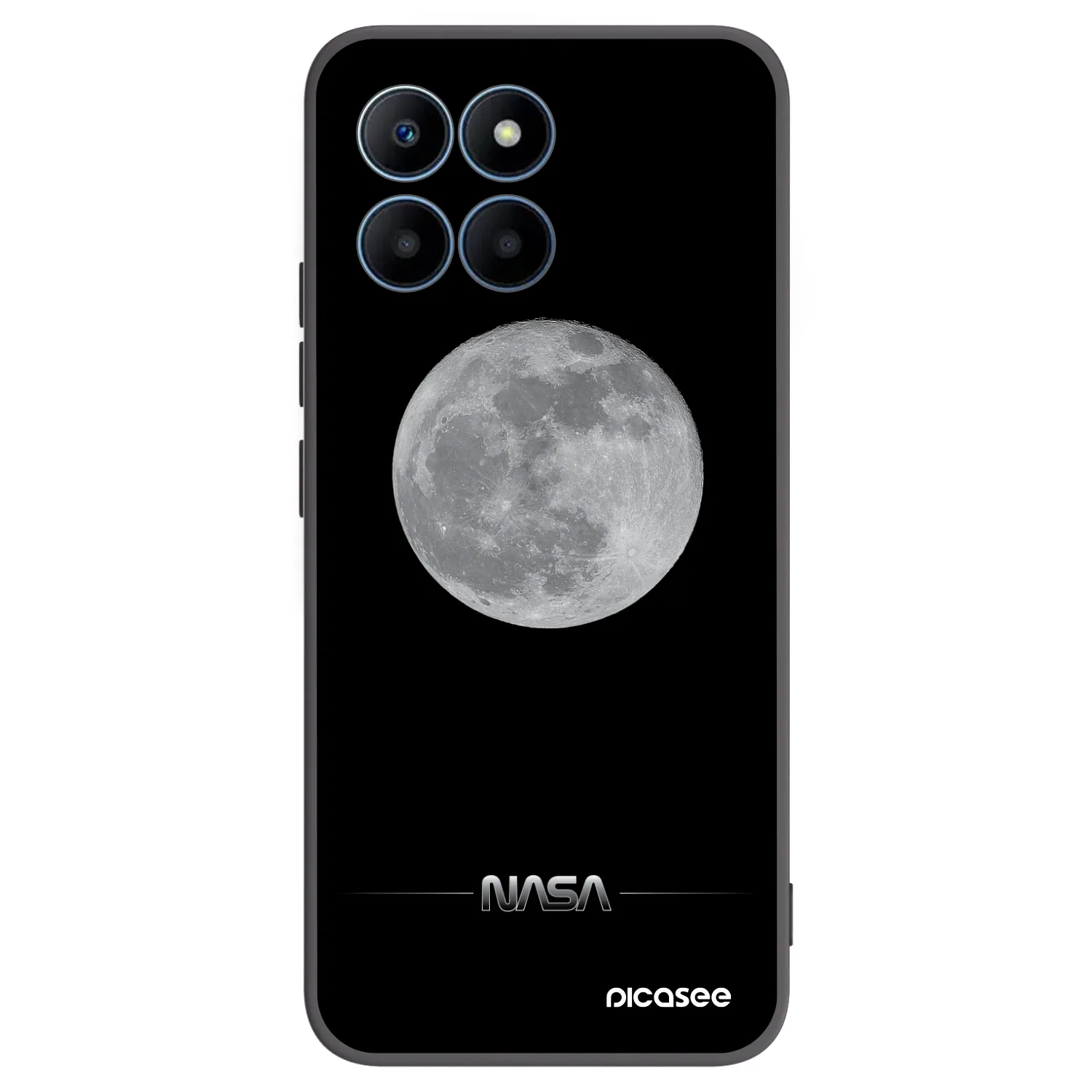 Picasee husă neagră din silicon pentru Honor 70 Lite - Moon Minimal