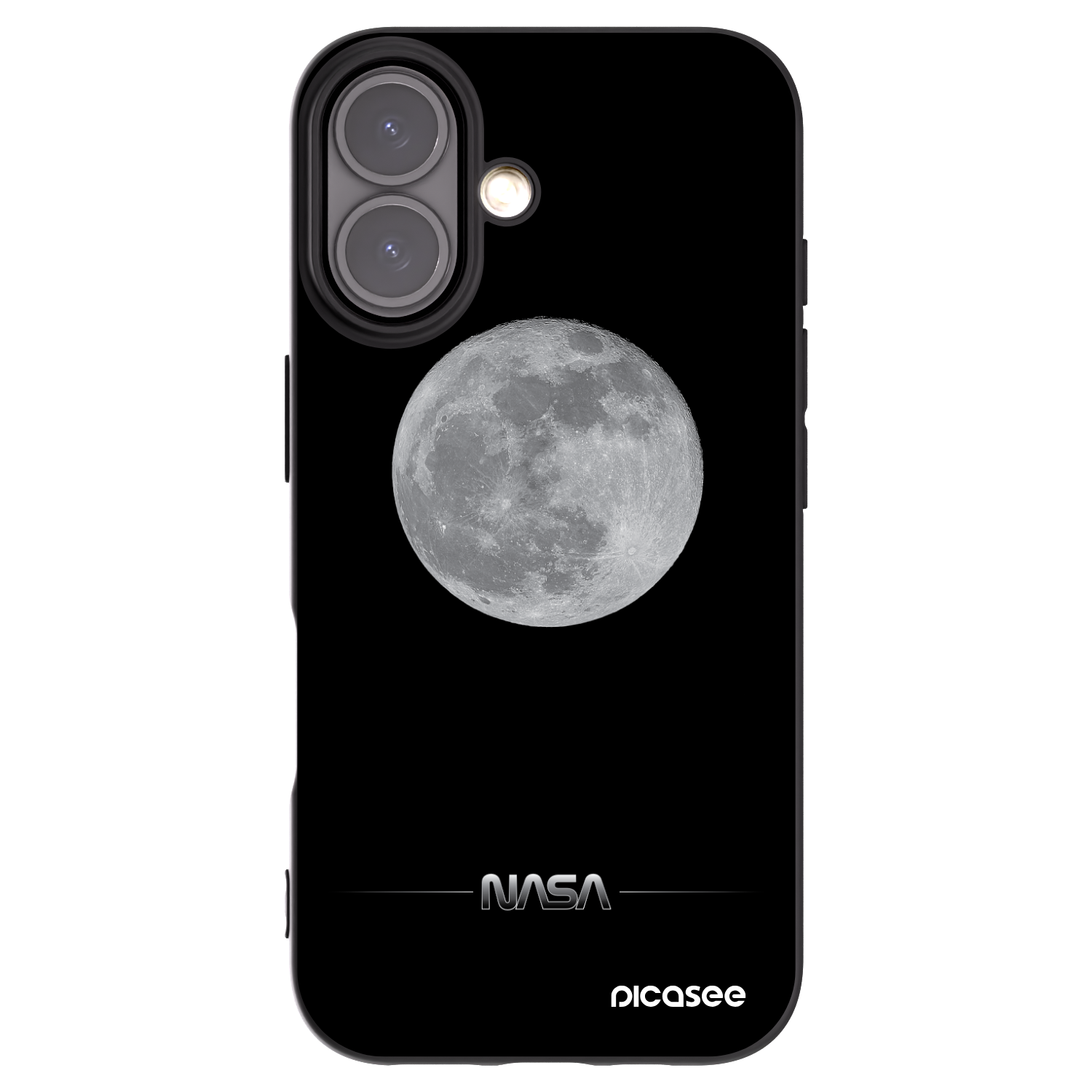 Picasee husă neagră din silicon pentru Apple iPhone 16 - Moon Minimal