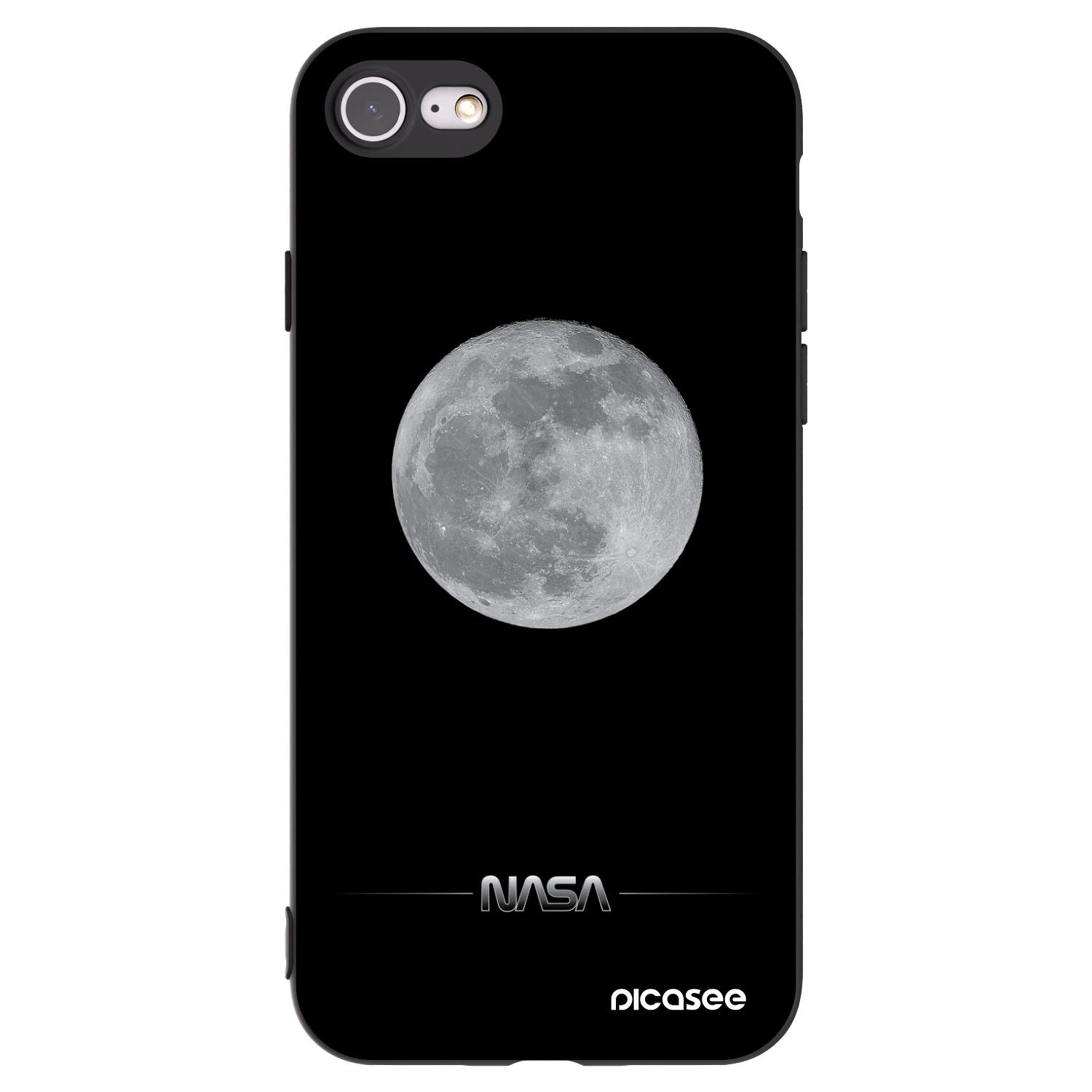 Picasee husă neagră din silicon pentru Apple iPhone 8 - Moon Minimal