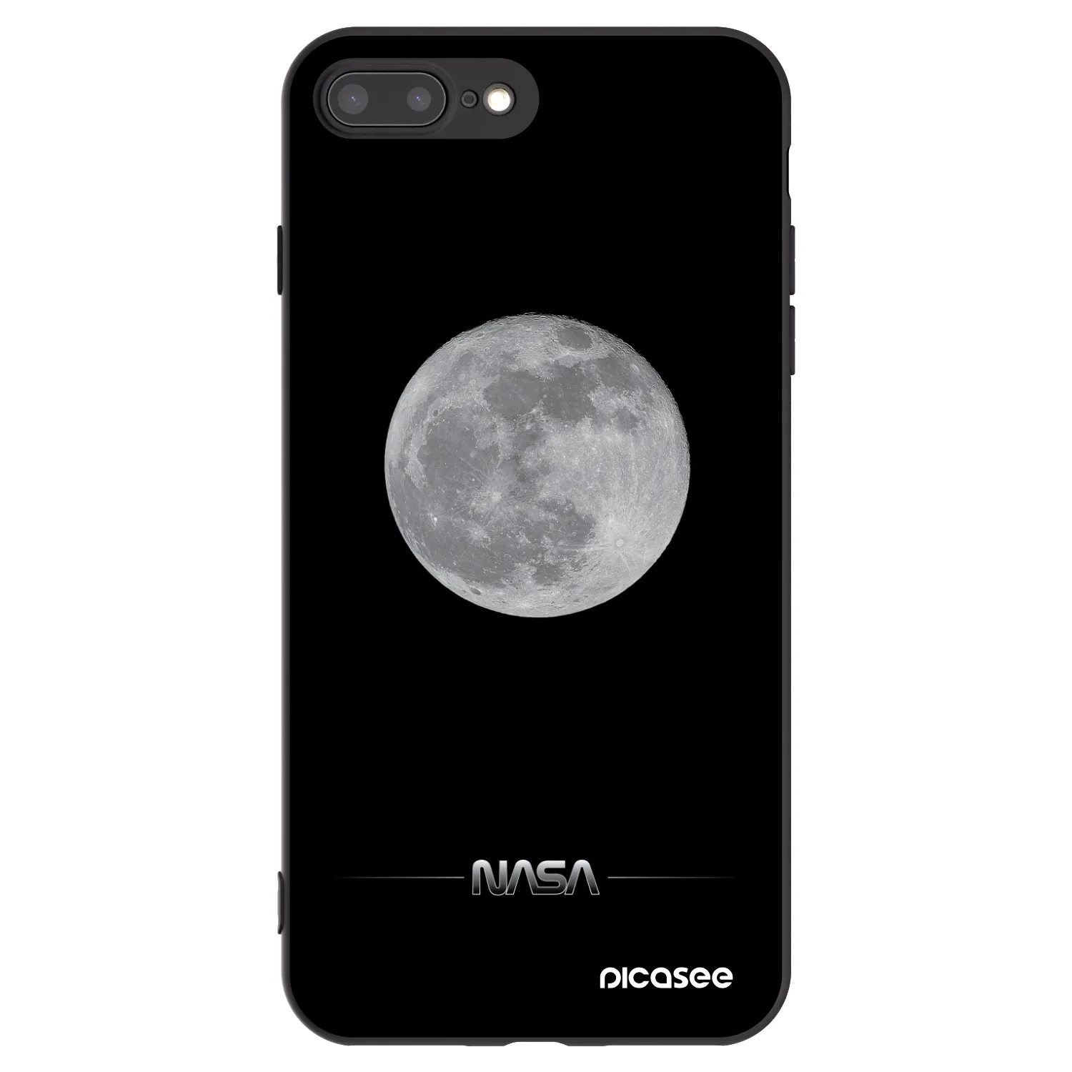 Picasee husă neagră din silicon pentru Apple iPhone 8 Plus - Moon Minimal