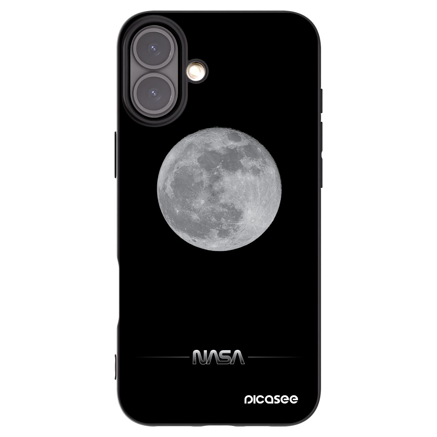 Picasee husă neagră din silicon pentru Apple iPhone 16 Plus - Moon Minimal