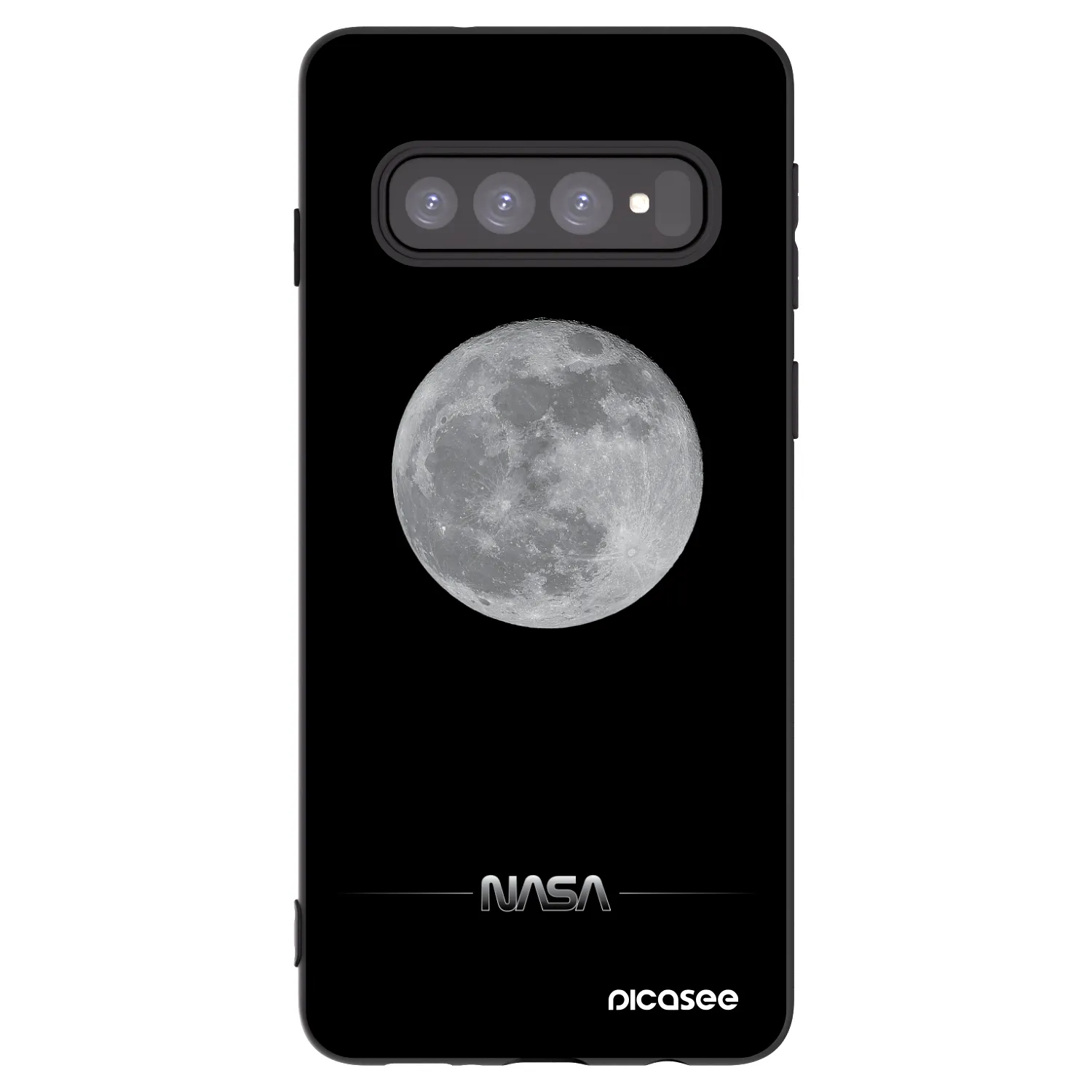 Picasee husă neagră din silicon pentru Samsung Galaxy S10 G973 - Moon Minimal