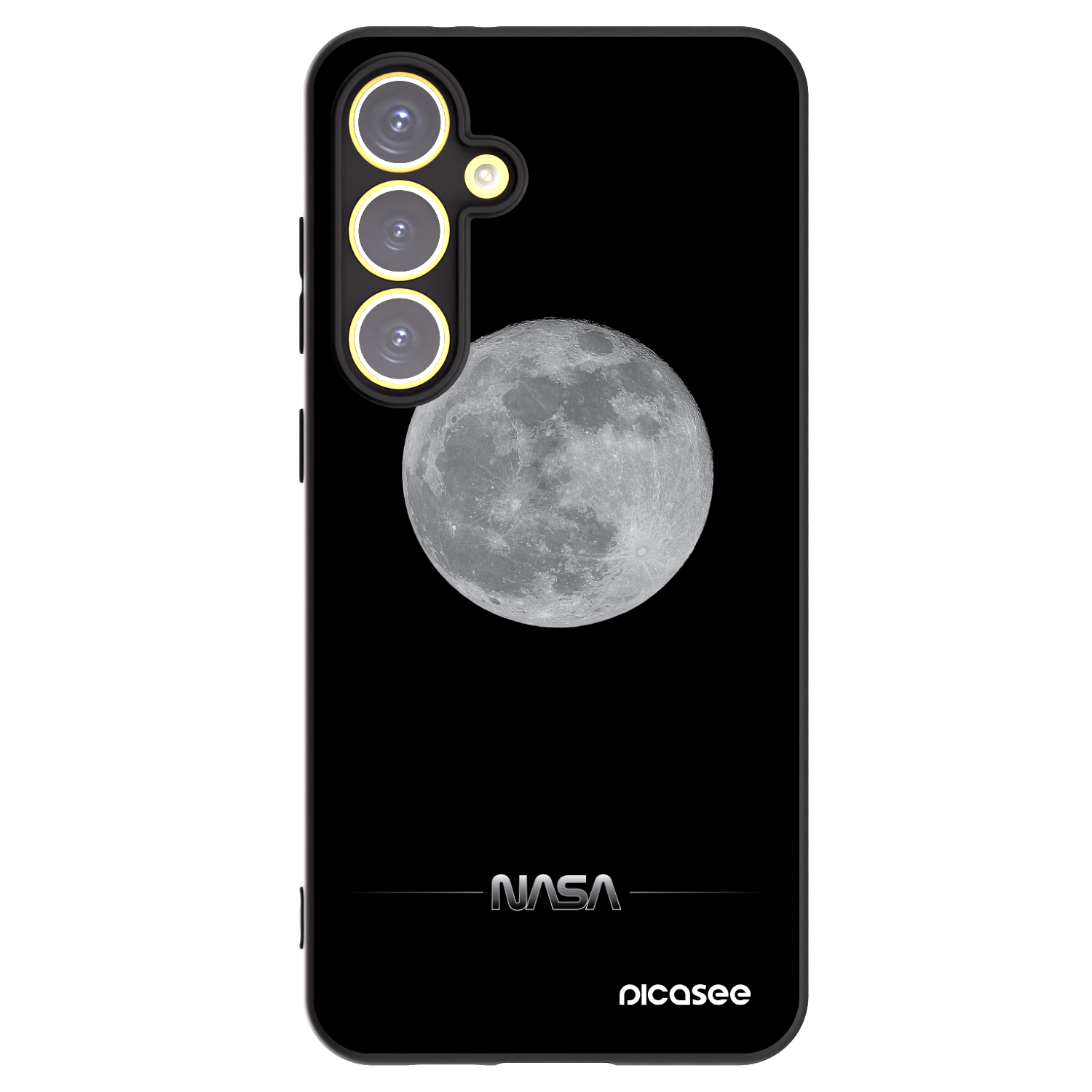 Picasee husă neagră din silicon pentru Samsung Galaxy S24 FE S721B - Moon Minimal