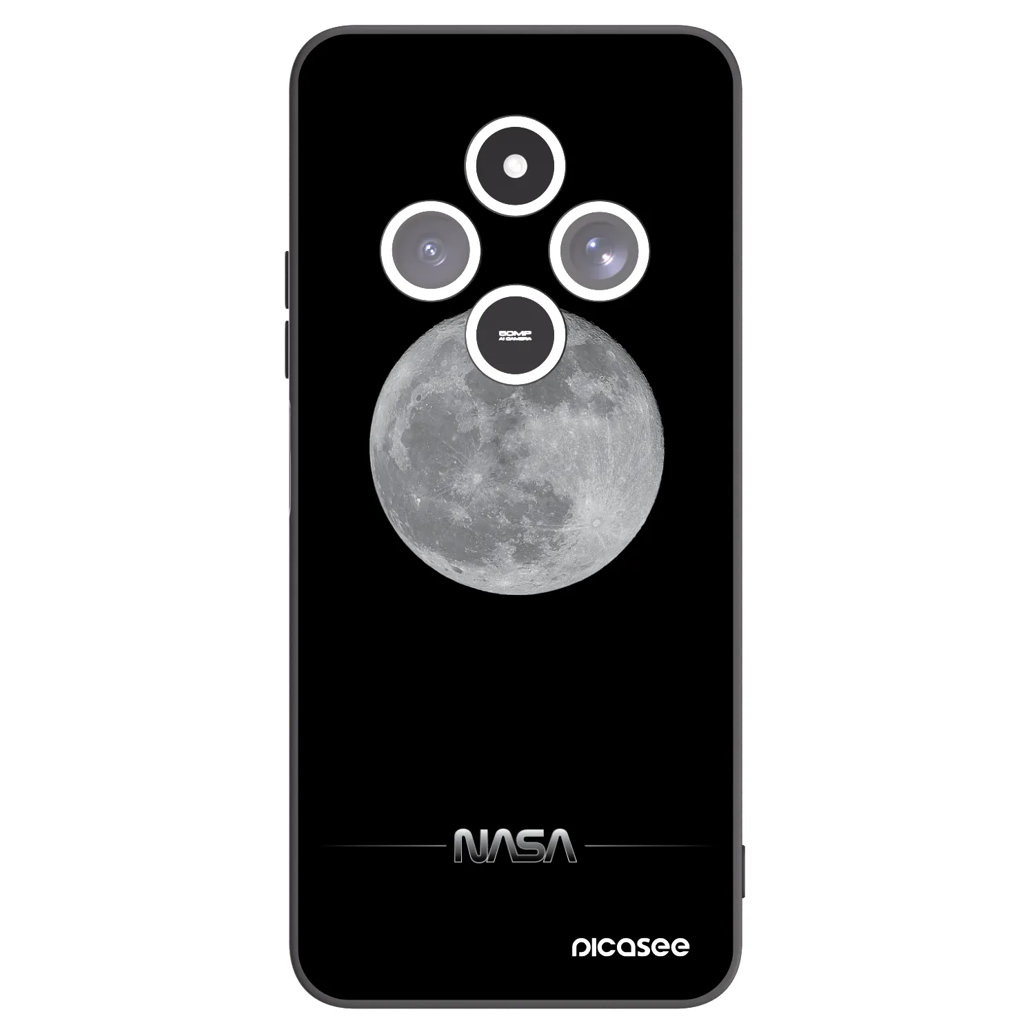 Picasee husă neagră din silicon pentru Xiaomi Redmi 14C - Moon Minimal