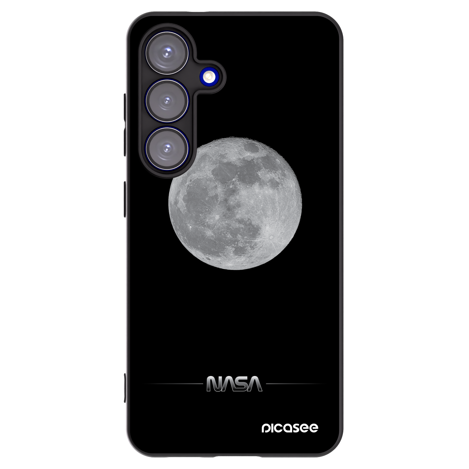 Picasee husă neagră din silicon pentru Samsung Galaxy S25 5G - Moon Minimal