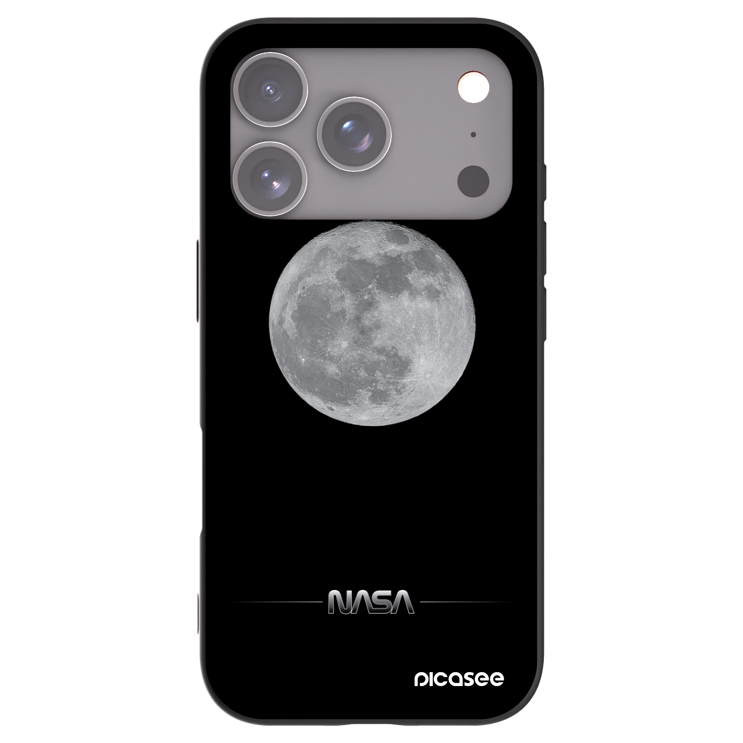 Picasee husă neagră din silicon pentru Apple iPhone 17 Pro - Moon Minimal
