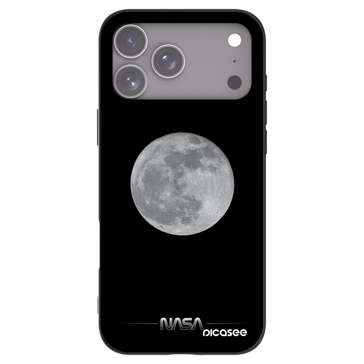 Picasee husă neagră din silicon pentru Apple iPhone 17 Pro Max - Moon Minimal