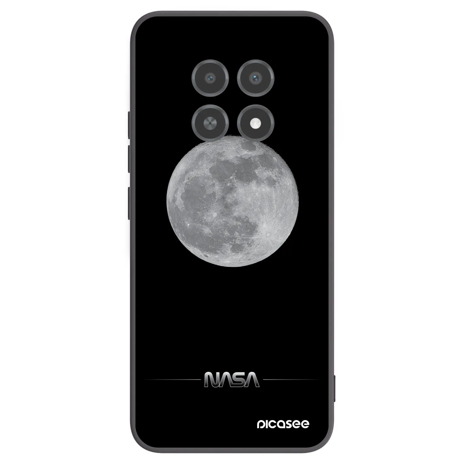 Picasee husă neagră din silicon pentru Realme 12X - Moon Minimal