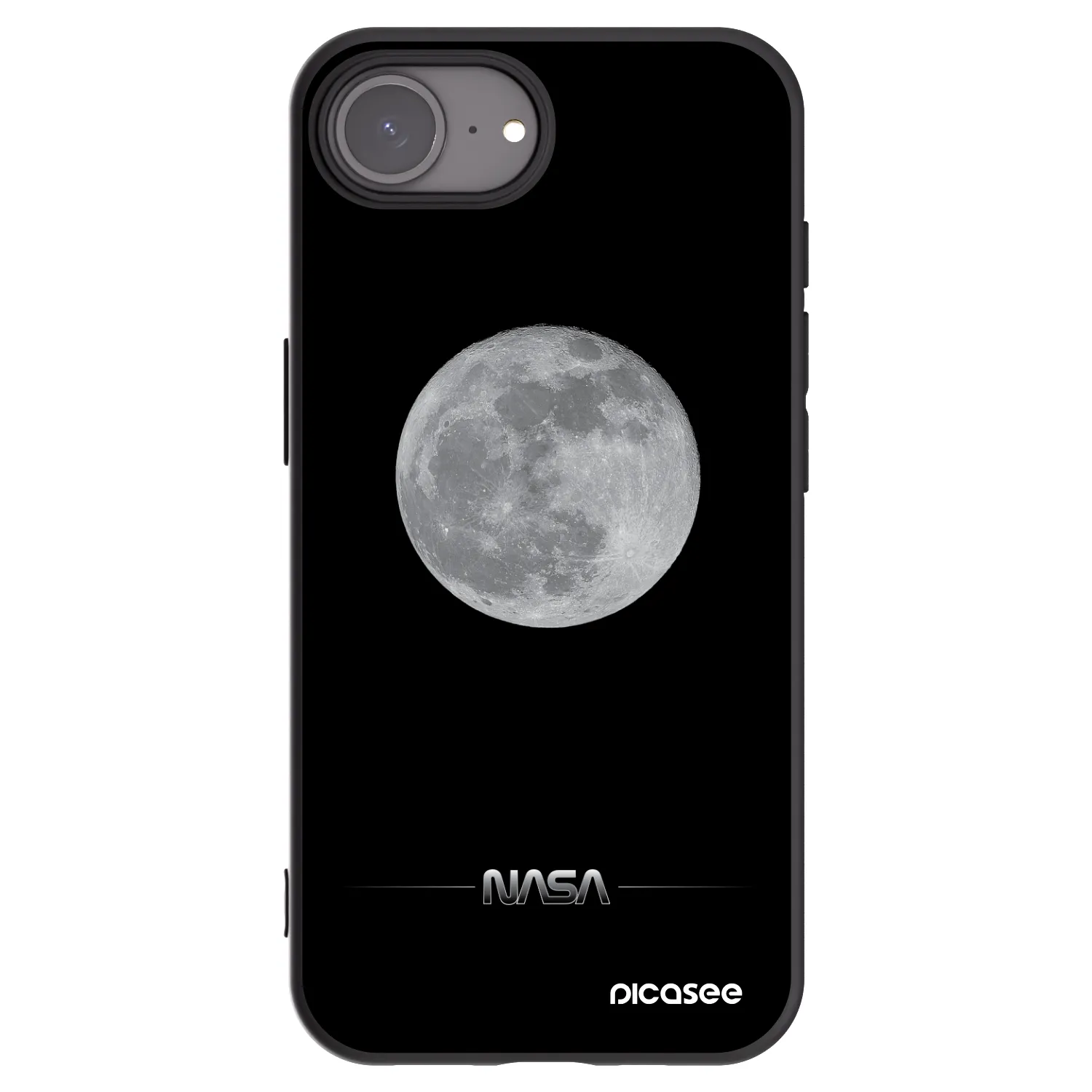 Picasee husă neagră din silicon pentru Apple iPhone 17e - Moon Minimal