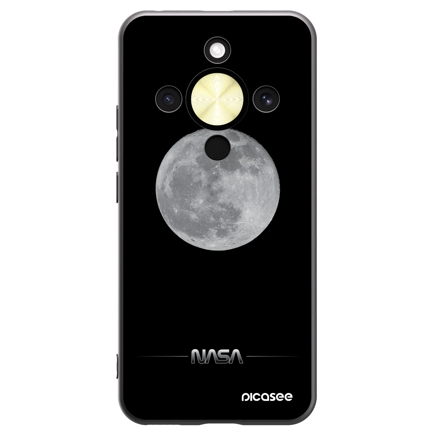 Picasee husă neagră din silicon pentru Honor Magic8 Lite 5G - Moon Minimal