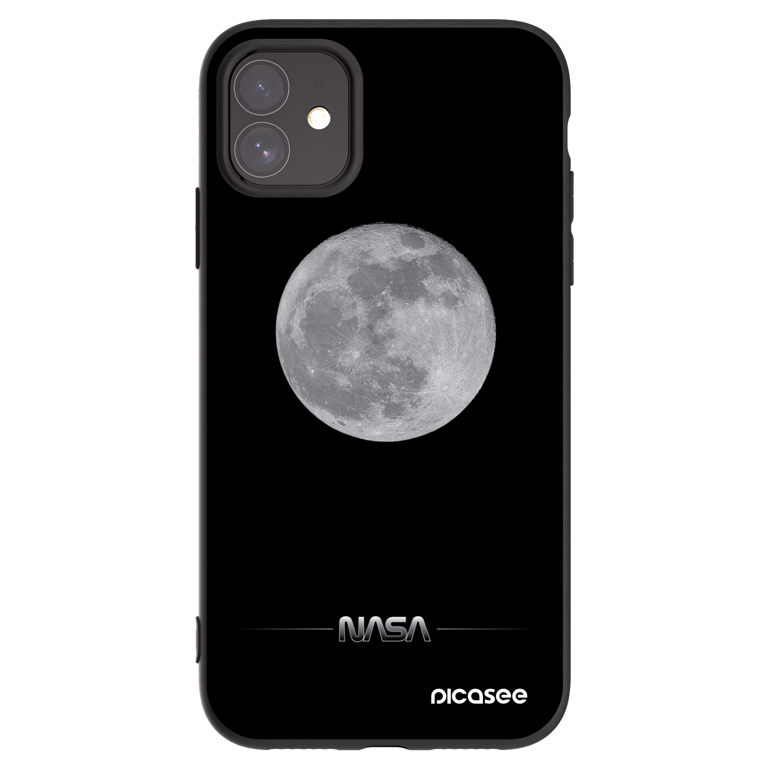 Picasee husă neagră din silicon pentru Apple iPhone 11 - Moon Minimal