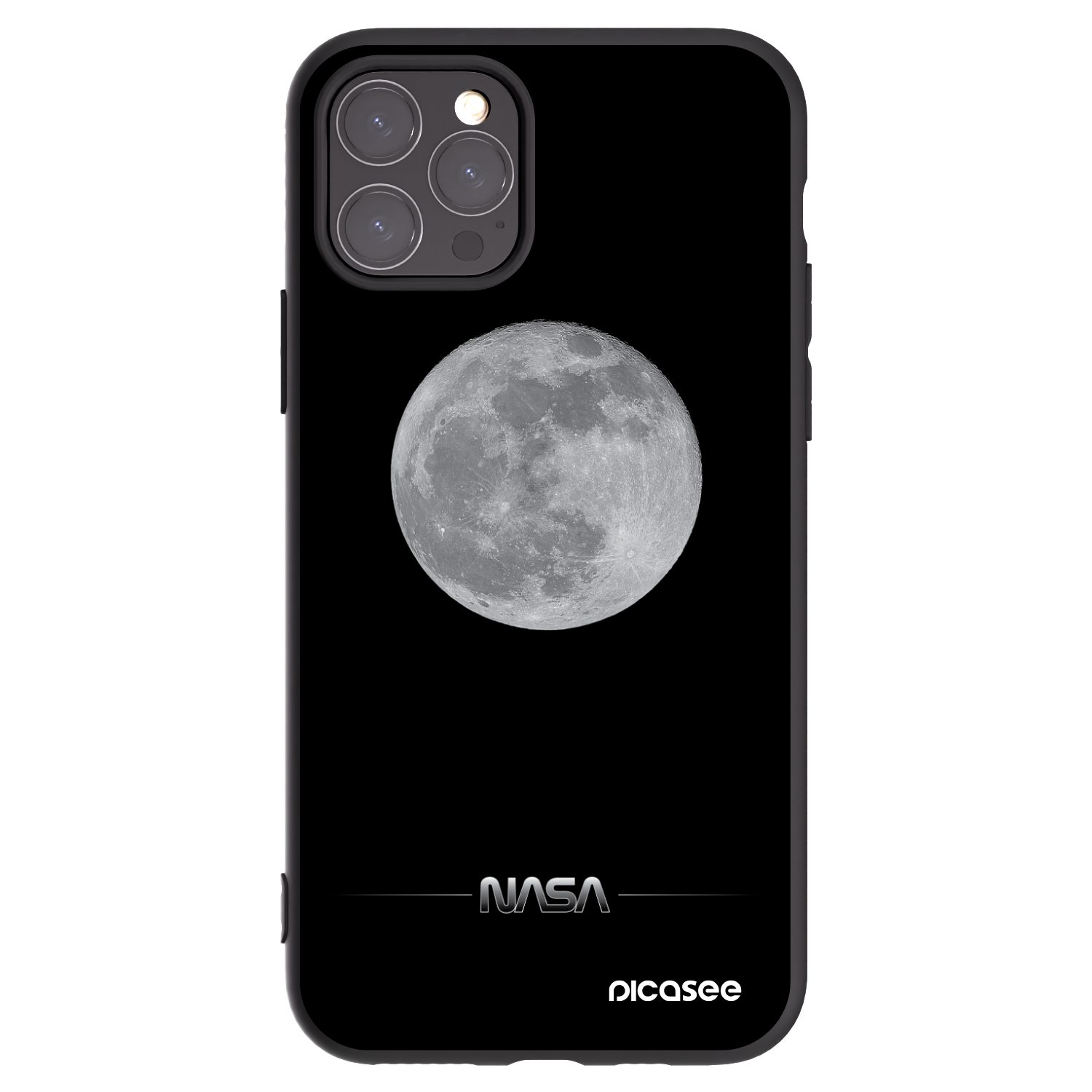 Picasee husă neagră din silicon pentru Apple iPhone 11 Pro - Moon Minimal